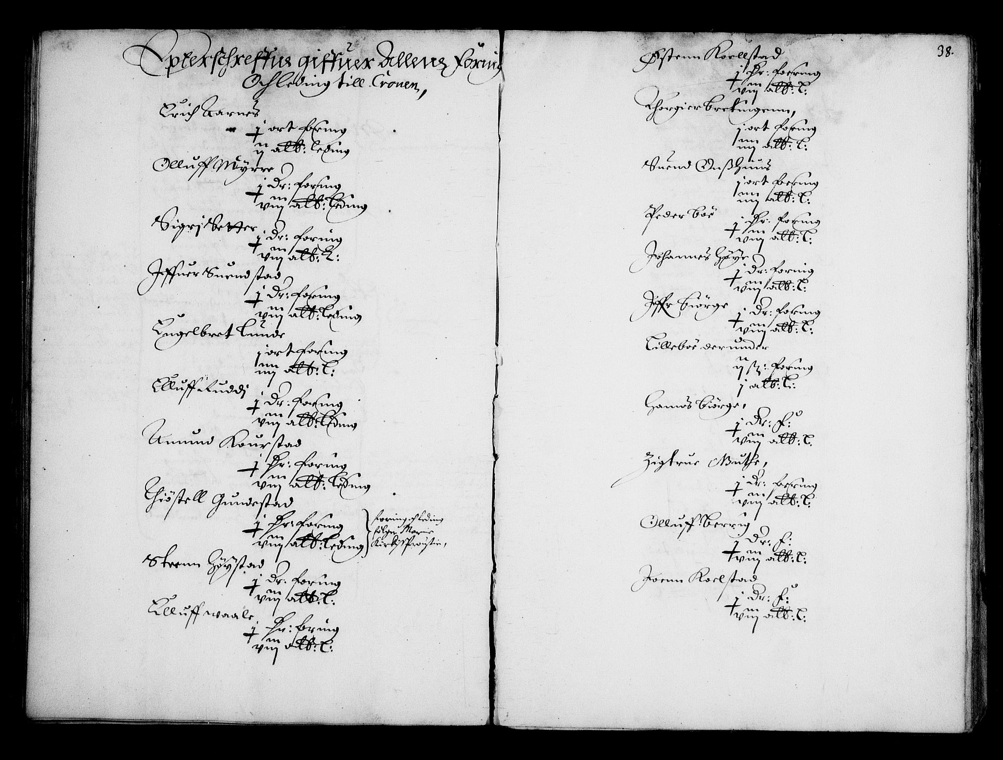 Rentekammeret inntil 1814, Realistisk ordnet avdeling, AV/RA-EA-4070/N/Na/L0001: [XI f]: Akershus stifts jordebok, 1652, s. 37b-38a