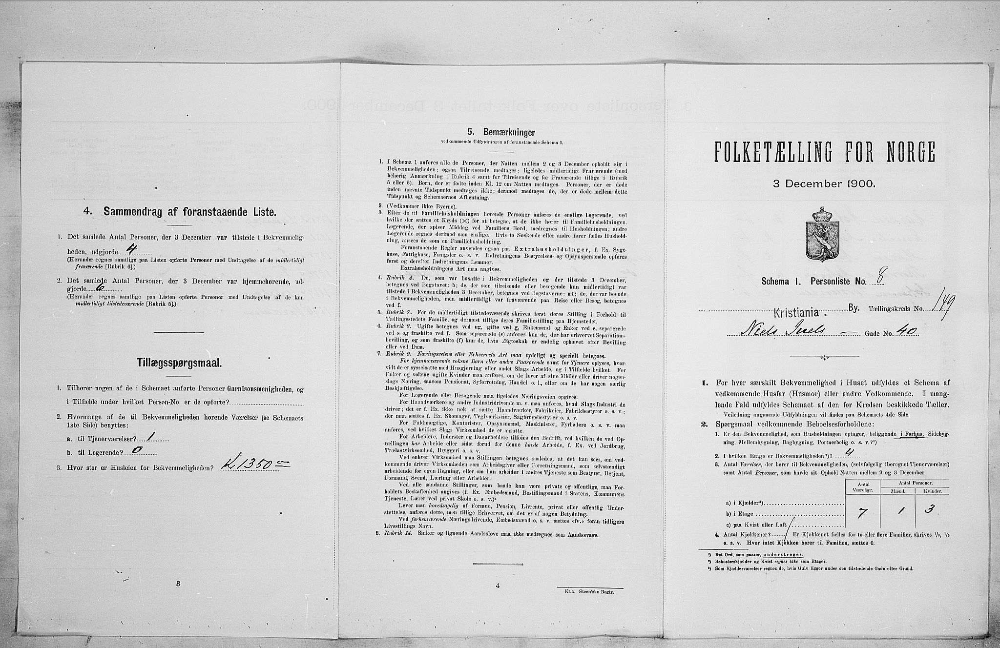 SAO, Folketelling 1900 for 0301 Kristiania kjøpstad, 1900, s. 64070