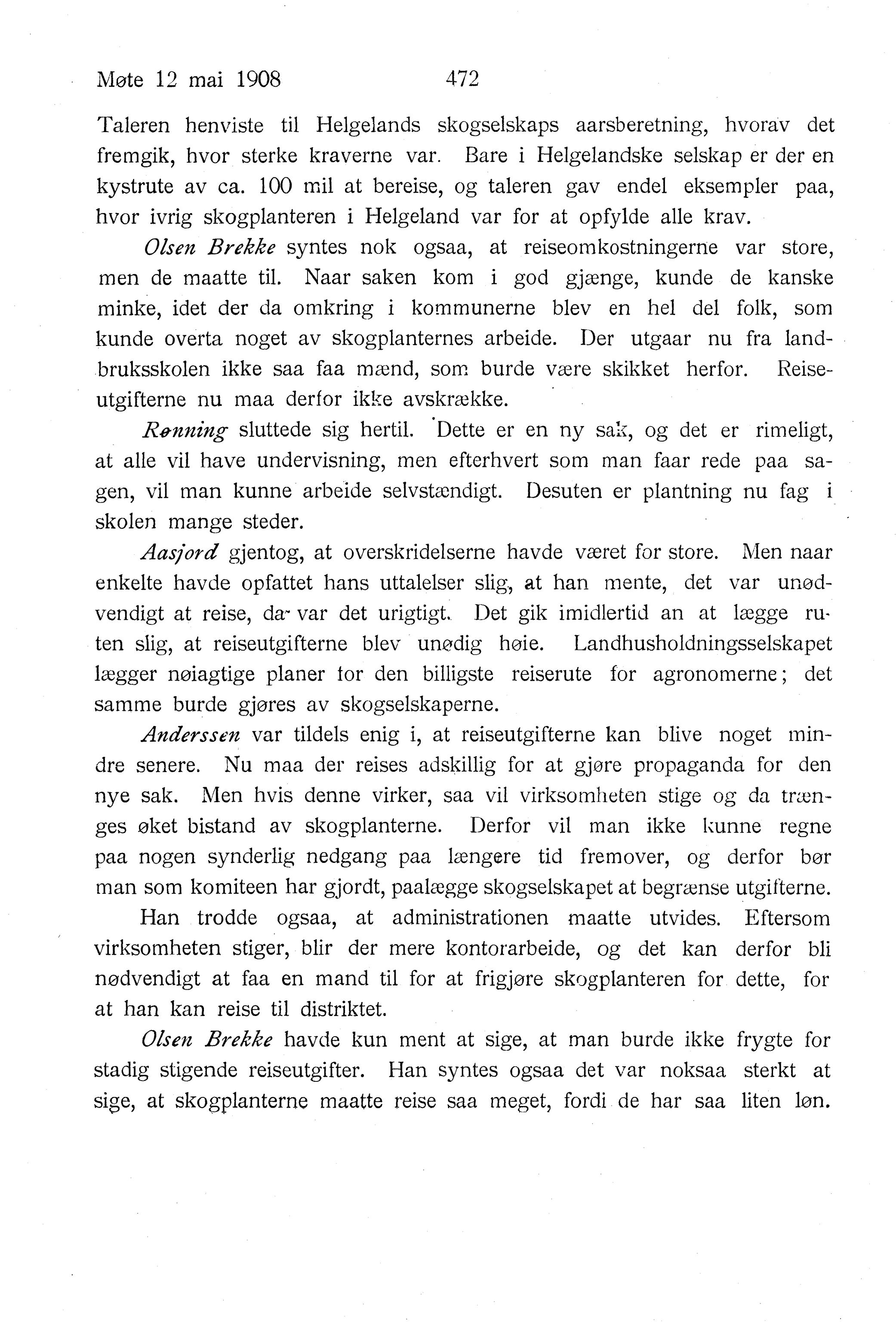 Nordland Fylkeskommune. Fylkestinget, AIN/NFK-17/176/A/Ac/L0031: Fylkestingsforhandlinger 1908, 1908