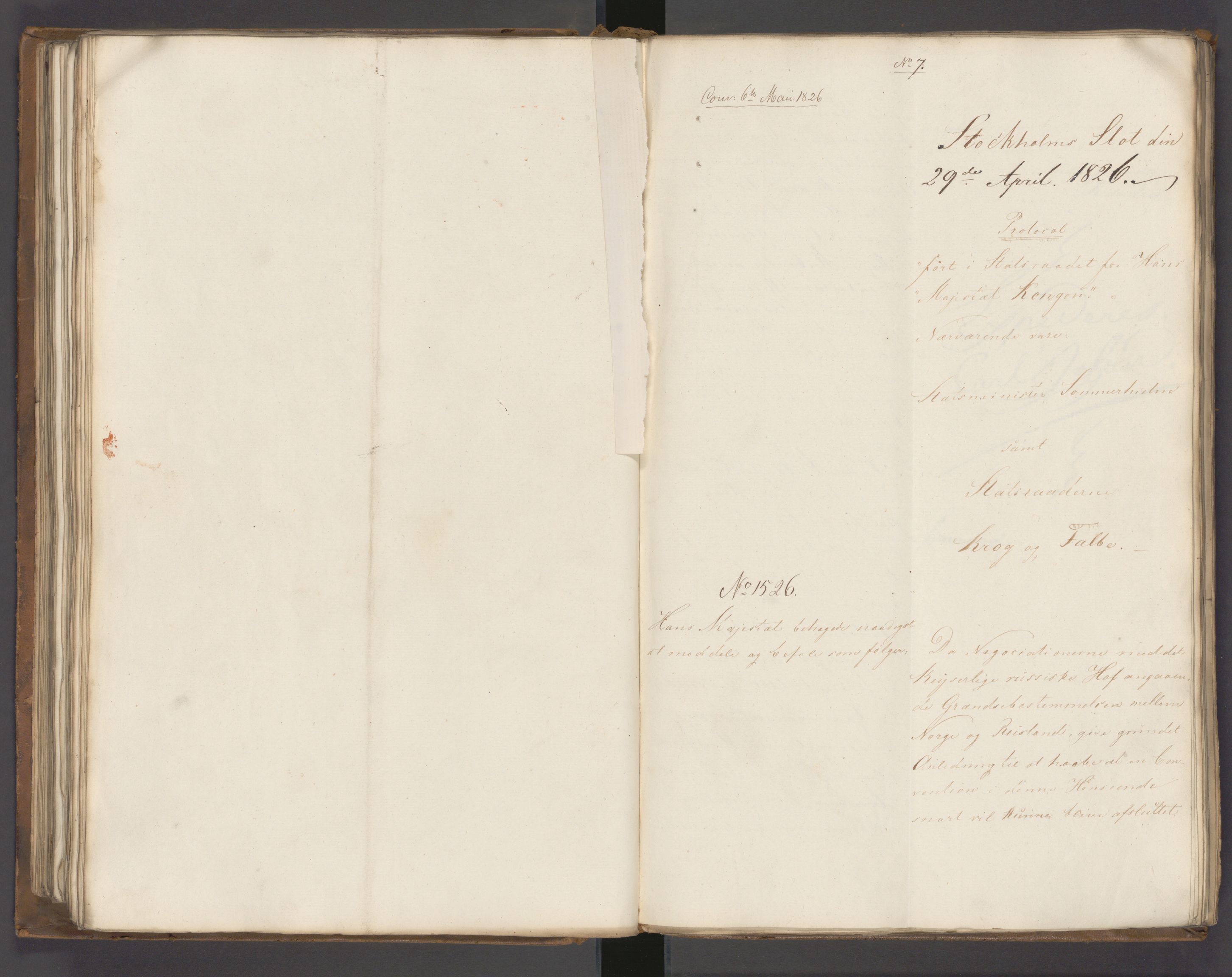 Statsrådssekretariatet, AV/RA-S-1001/A/Ab/L0022: Kgl. res. nr. 1210-1721, 1. halvår, 1826