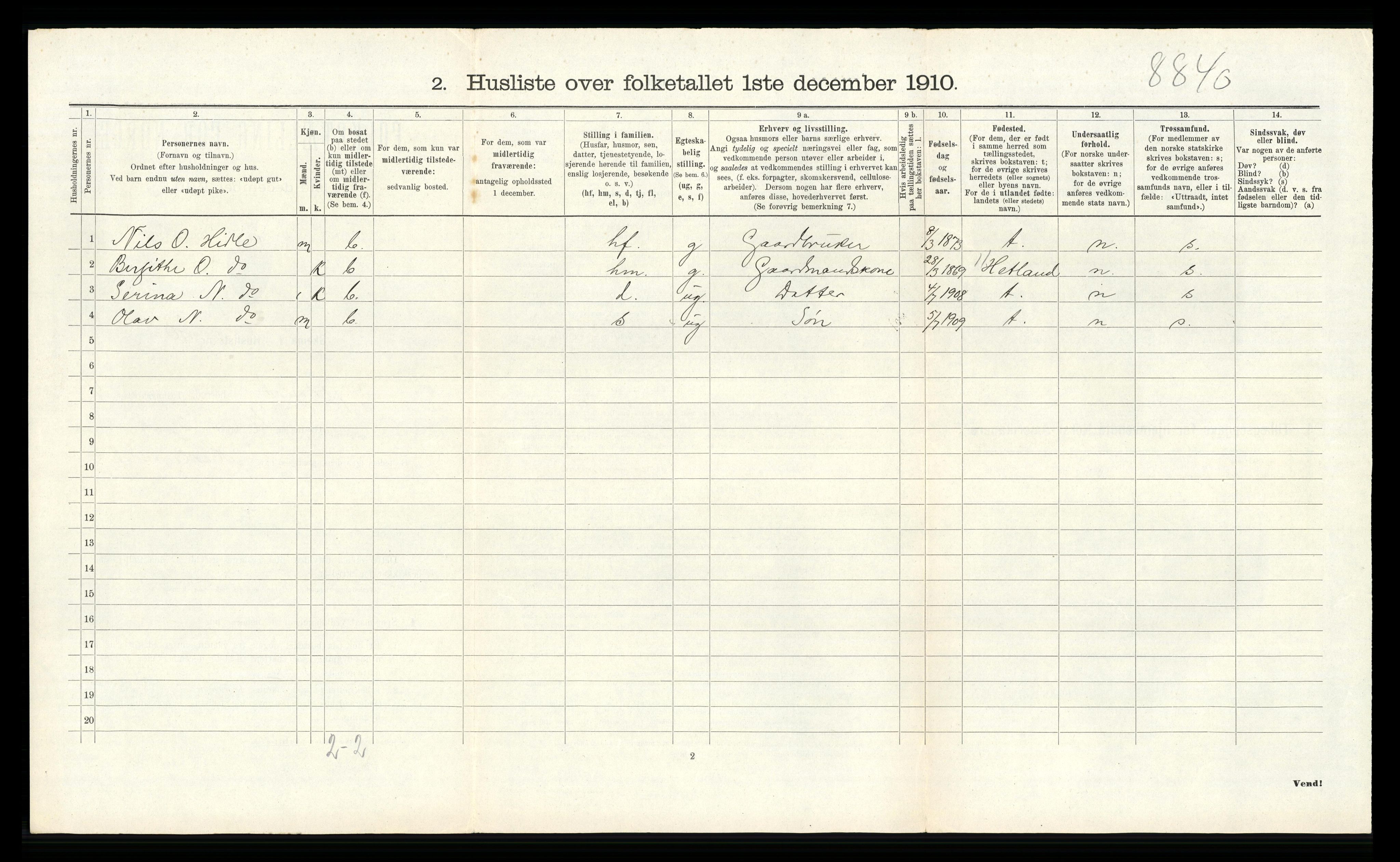 RA, Folketelling 1910 for 1140 Sjernarøy herred, 1910, s. 292