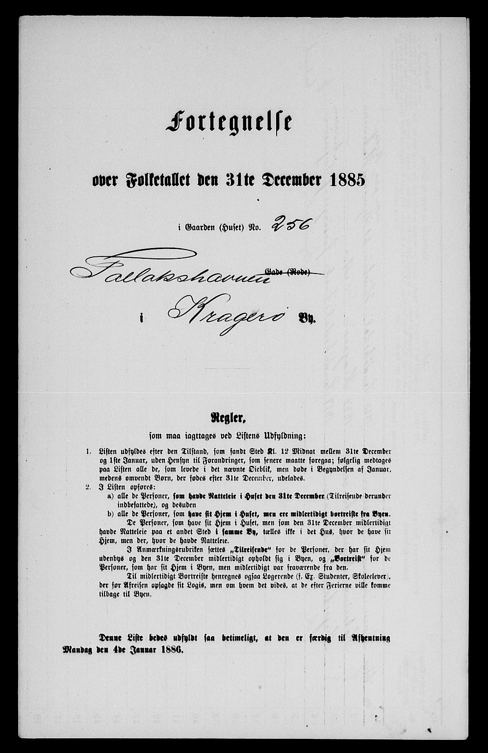 SAKO, Folketelling 1885 for 0801 Kragerø kjøpstad, 1885, s. 423