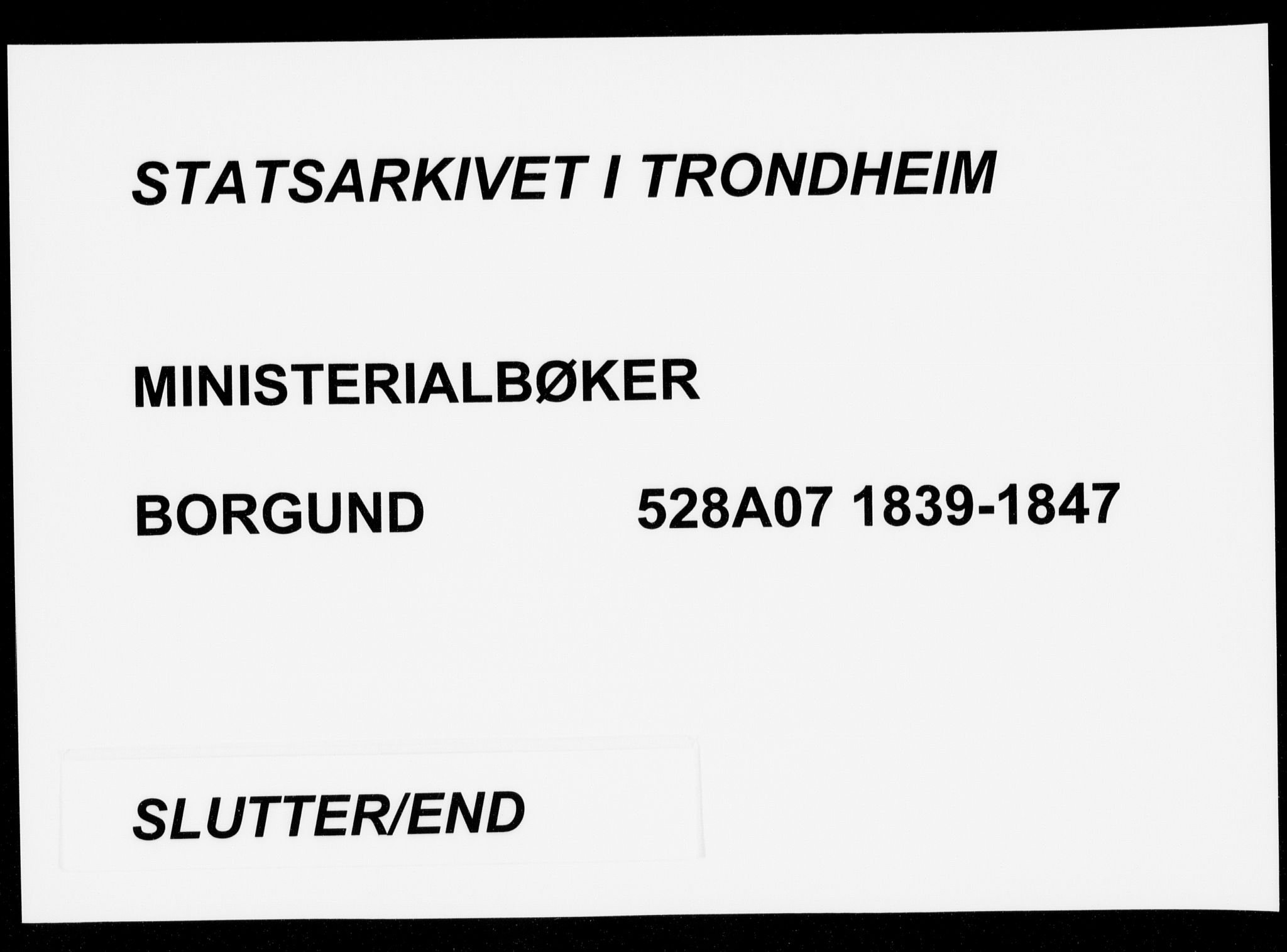 Ministerialprotokoller, klokkerbøker og fødselsregistre - Møre og Romsdal, AV/SAT-A-1454/528/L0396: Ministerialbok nr. 528A07, 1839-1847