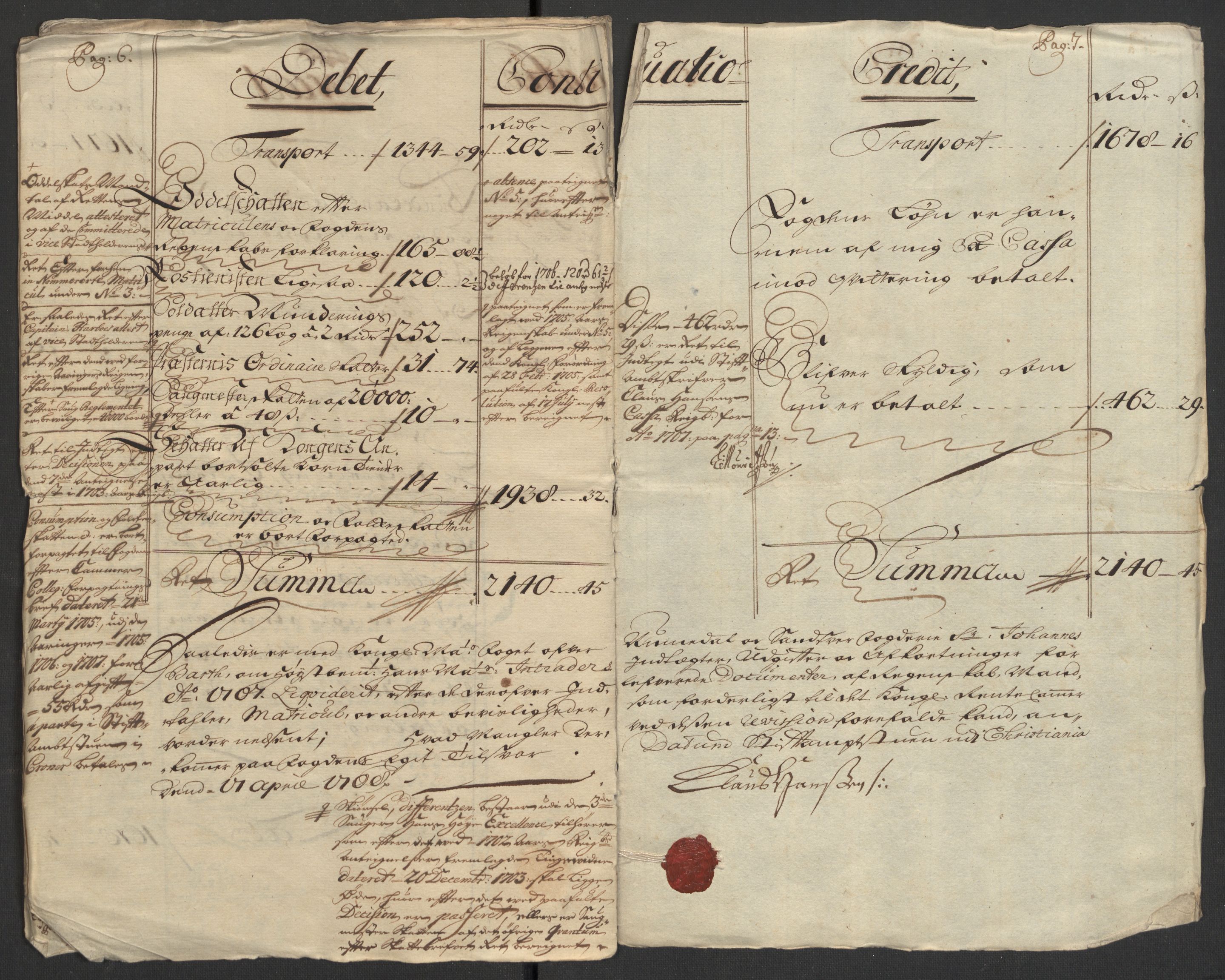 Rentekammeret inntil 1814, Reviderte regnskaper, Fogderegnskap, RA/EA-4092/R24/L1584: Fogderegnskap Numedal og Sandsvær, 1707-1708, s. 10