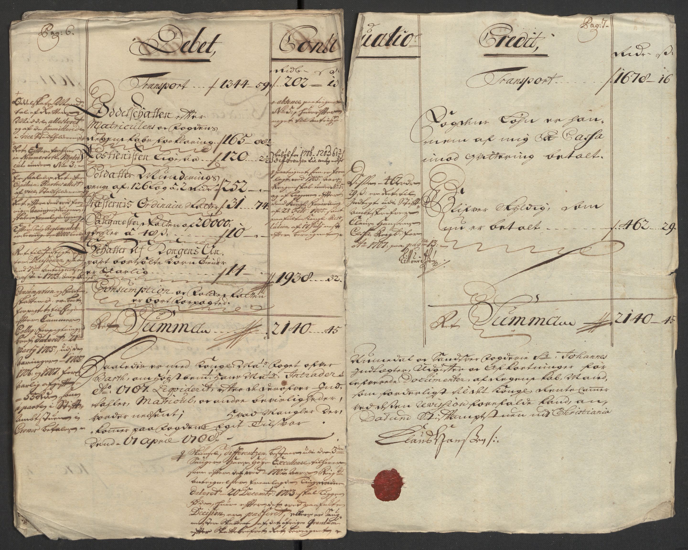 Rentekammeret inntil 1814, Reviderte regnskaper, Fogderegnskap, AV/RA-EA-4092/R24/L1584: Fogderegnskap Numedal og Sandsvær, 1707-1708, s. 10