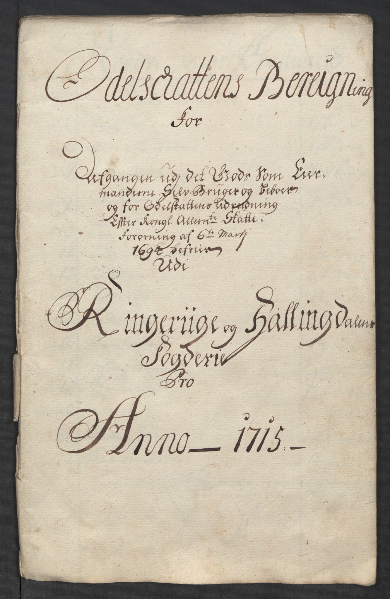 Rentekammeret inntil 1814, Reviderte regnskaper, Fogderegnskap, RA/EA-4092/R23/L1473: Fogderegnskap Ringerike og Hallingdal, 1715, s. 283