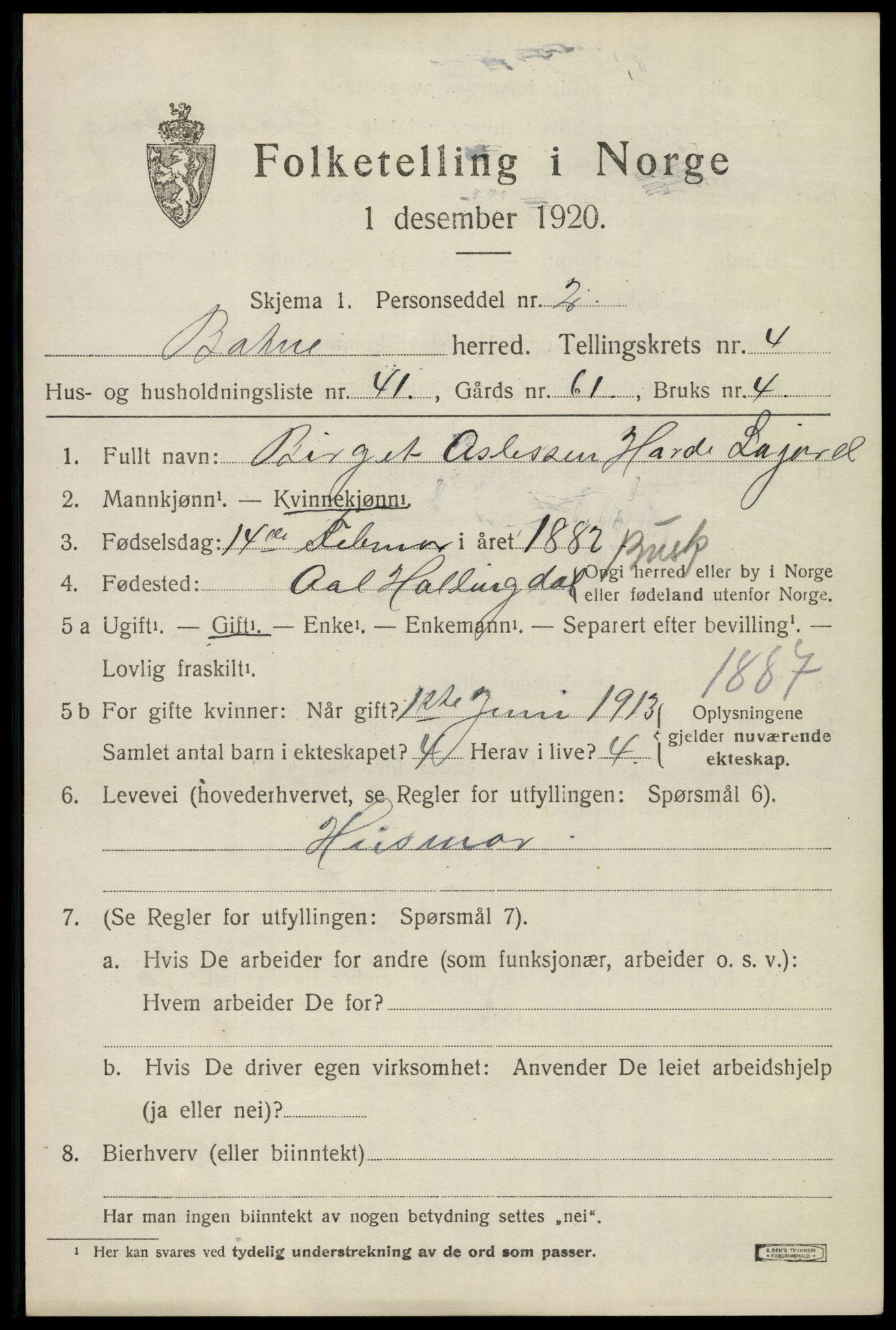 SAKO, Folketelling 1920 for 0715 Botne herred, 1920, s. 4077