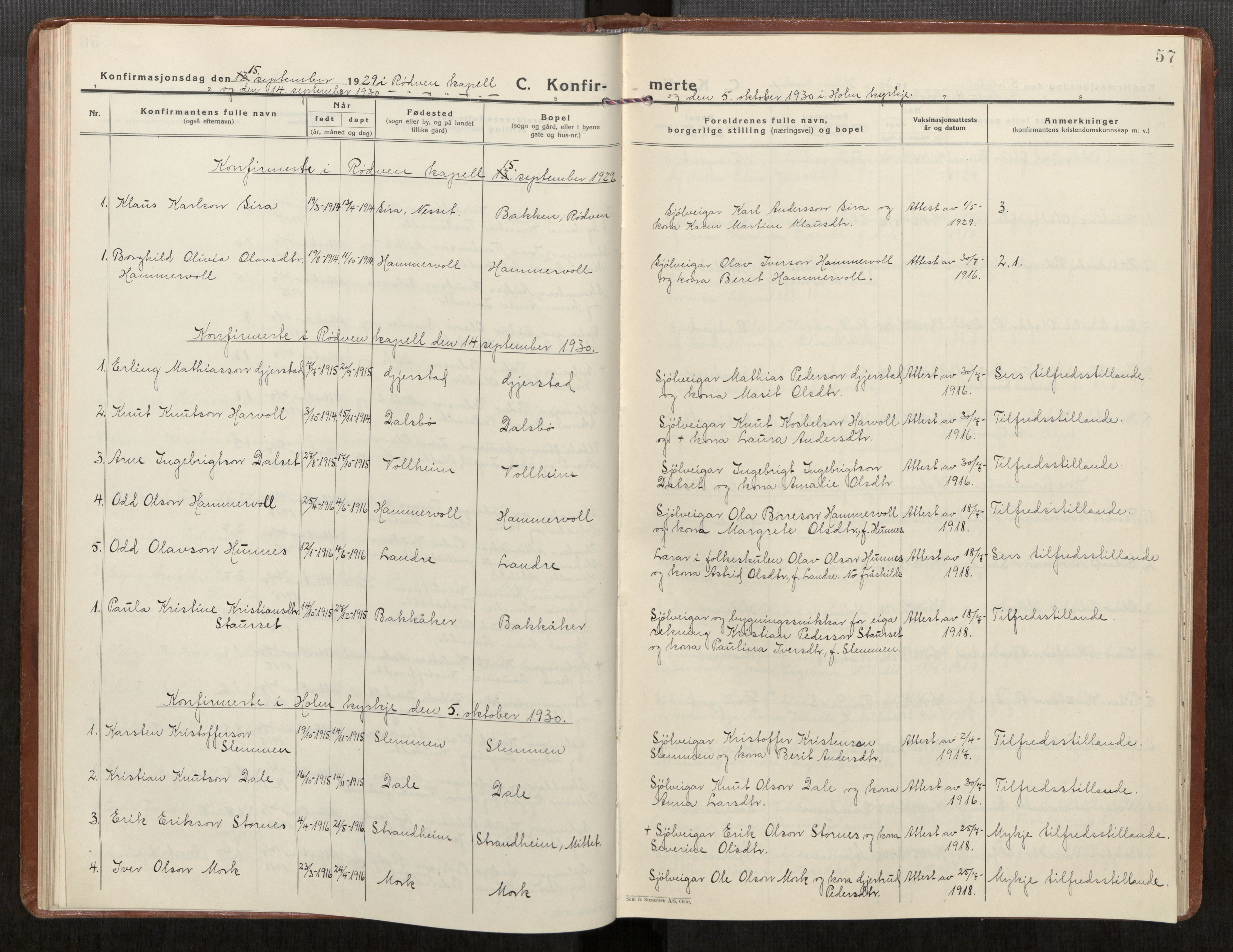 Ministerialprotokoller, klokkerbøker og fødselsregistre - Møre og Romsdal, AV/SAT-A-1454/549/L0619: Ministerialbok nr. 549A02, 1928-1951, s. 57