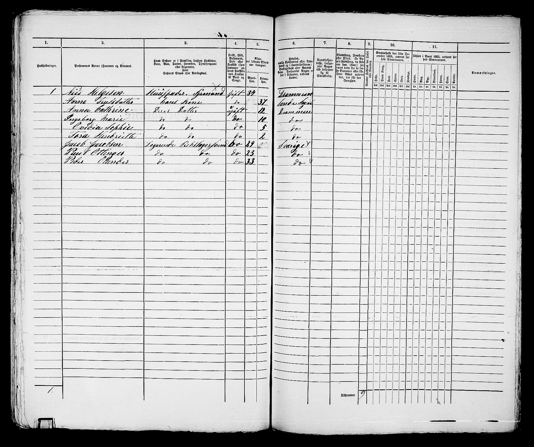 RA, Folketelling 1865 for 0602bP Strømsø prestegjeld i Drammen kjøpstad, 1865, s. 526