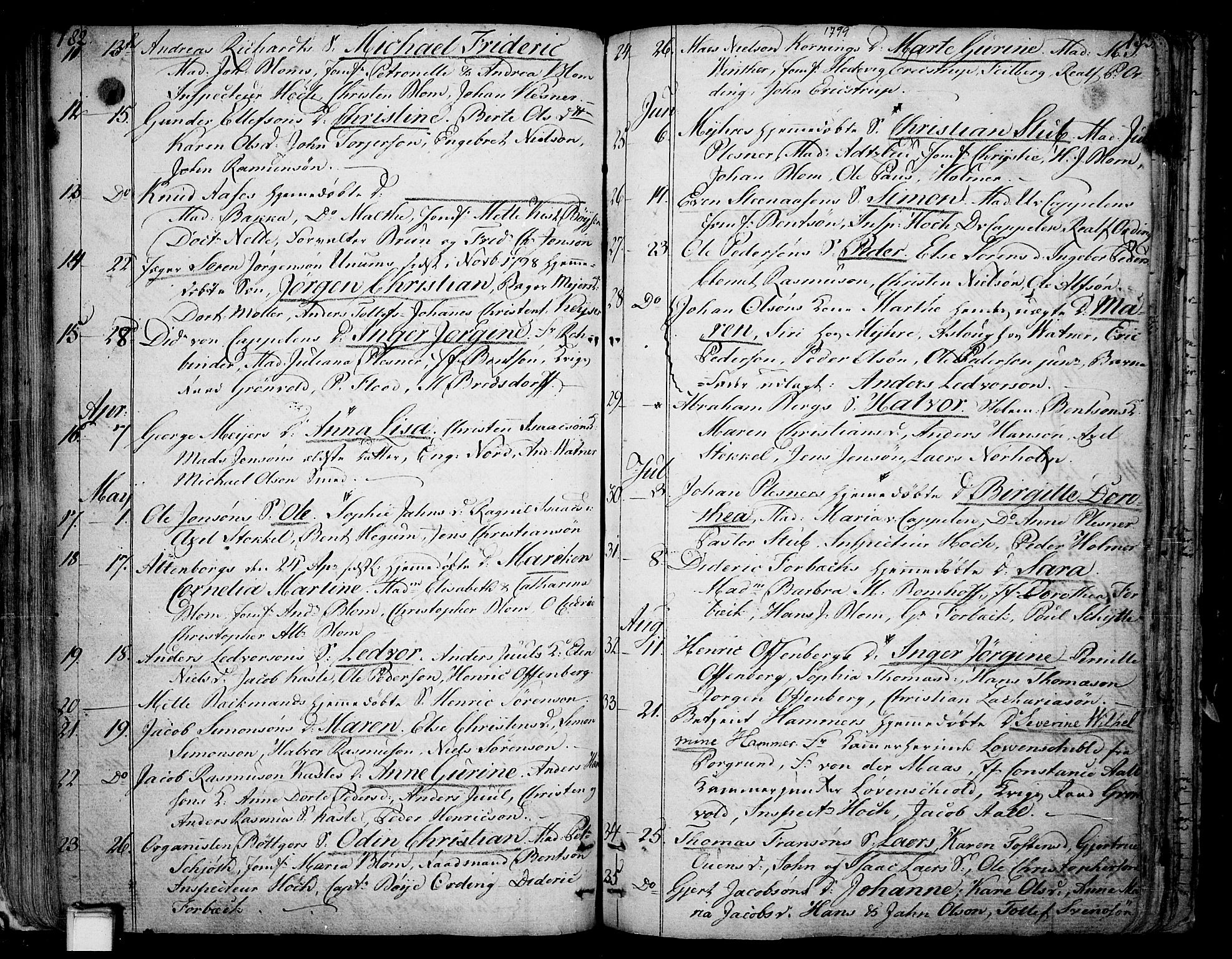 Skien kirkebøker, AV/SAKO-A-302/F/Fa/L0004: Ministerialbok nr. 4, 1792-1814, s. 182-183