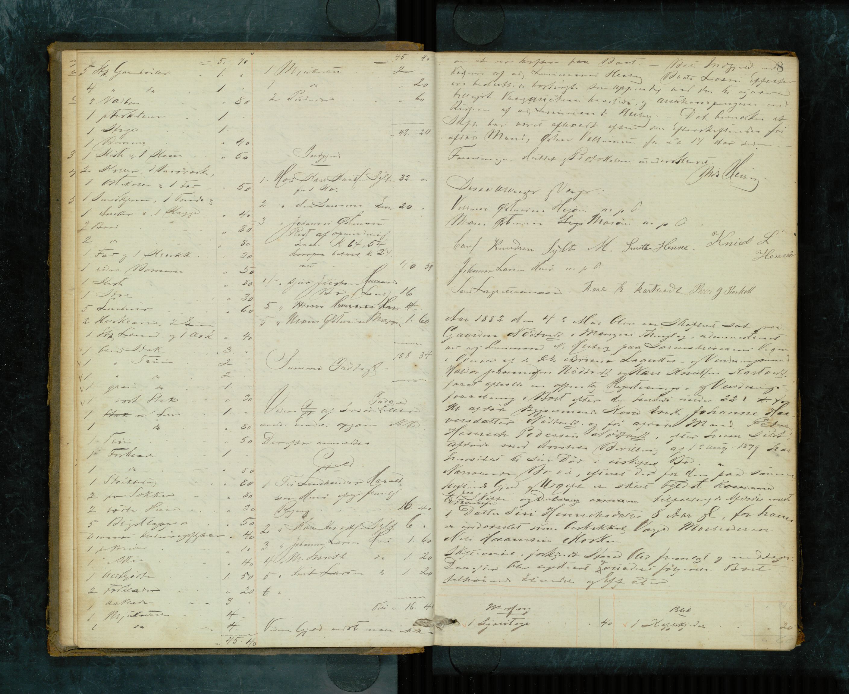 Lensmannen i Manger, AV/SAB-A-33701/0006/L0012: Registreringsprotokoll, 1882-1892