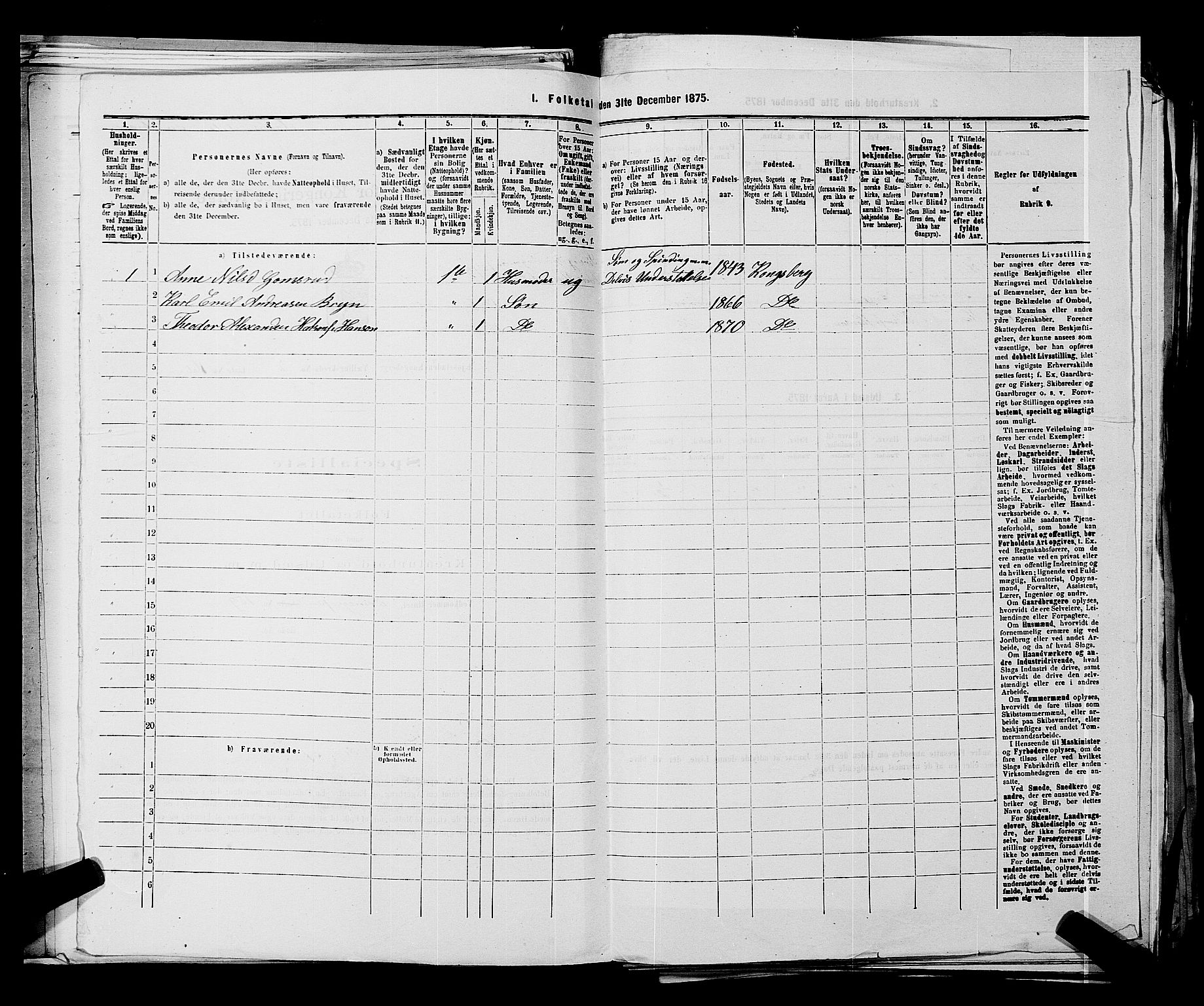 SAKO, Folketelling 1875 for 0604B Kongsberg prestegjeld, Kongsberg kjøpstad, 1875, s. 378