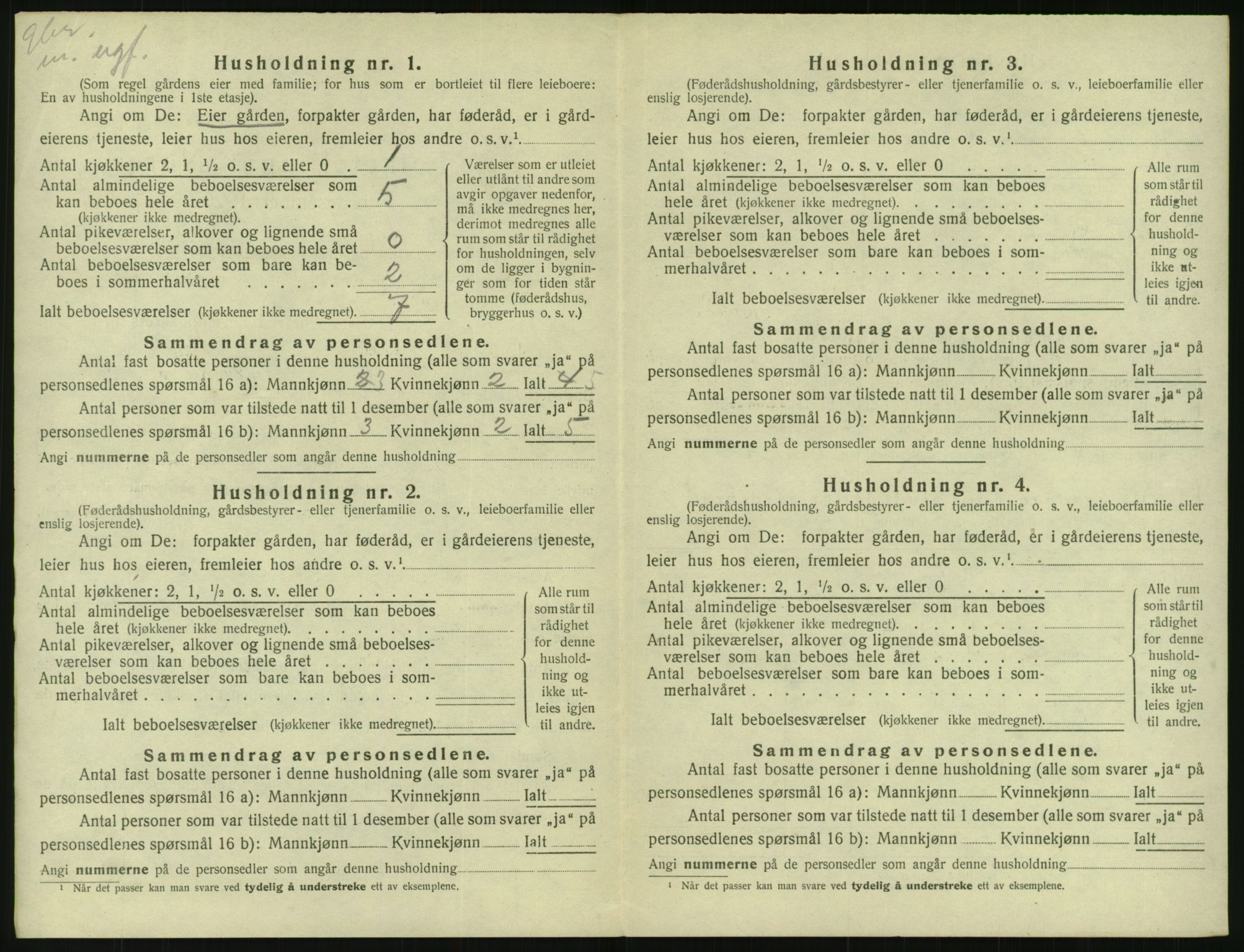 SAK, Folketelling 1920 for 0930 Gjøvdal herred, 1920, s. 25