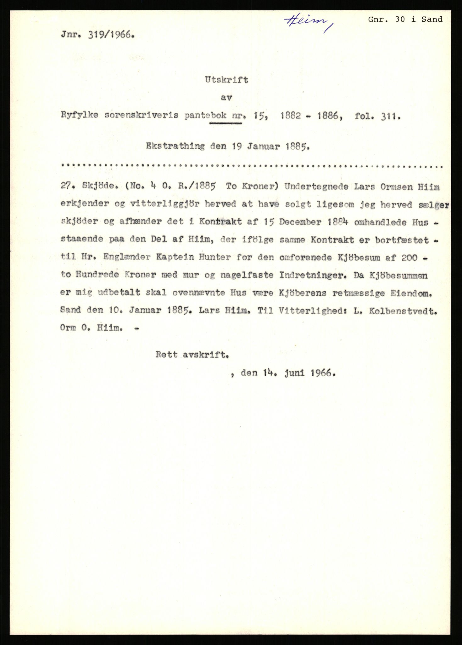 Statsarkivet i Stavanger, SAST/A-101971/03/Y/Yj/L0033: Avskrifter sortert etter gårdsnavn: Hausland - Helgeland i Avaldsnes, 1750-1930, s. 598