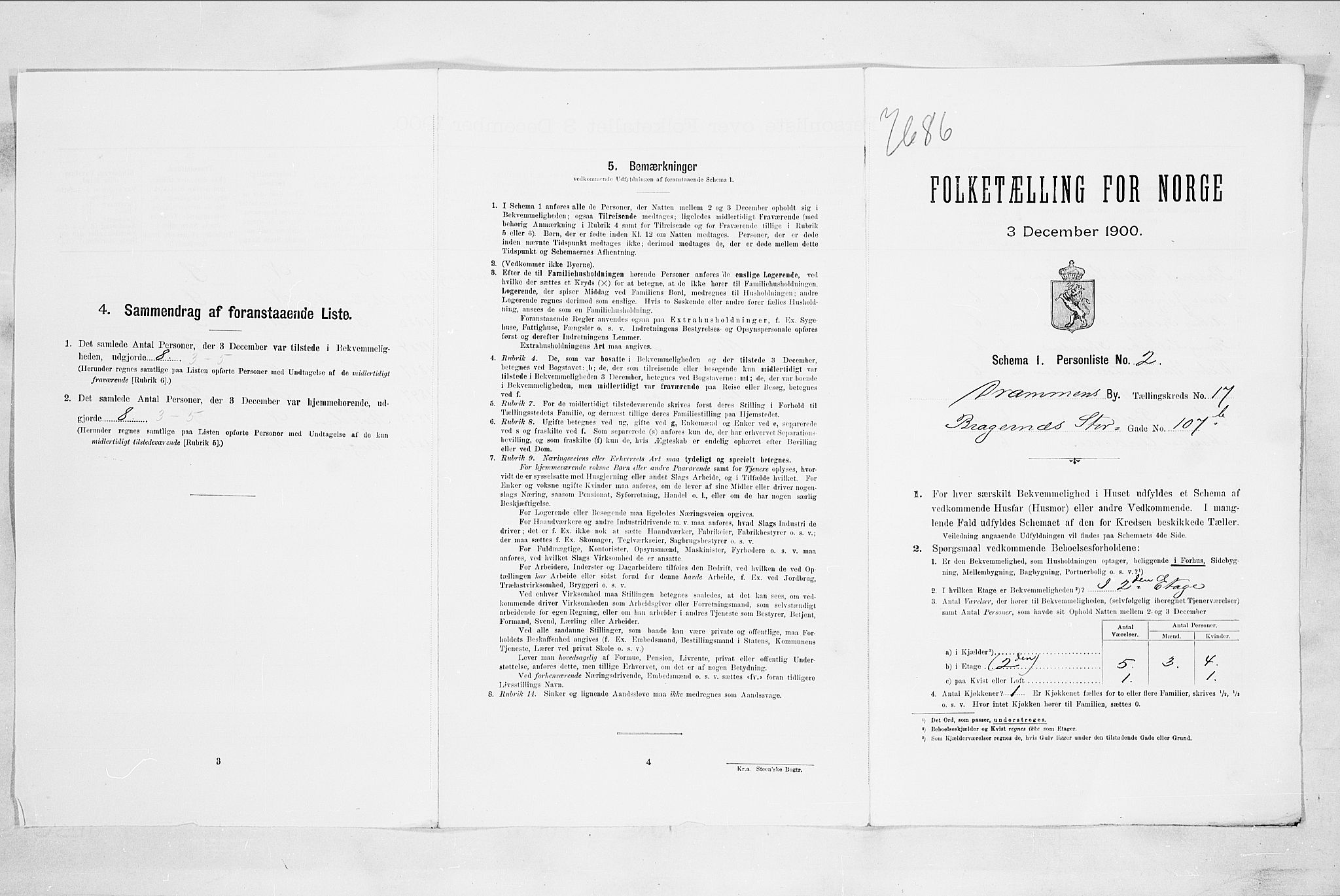 RA, Folketelling 1900 for 0602 Drammen kjøpstad, 1900, s. 3101
