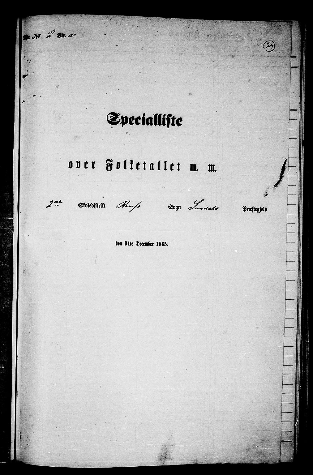RA, Folketelling 1865 for 1563P Sunndal prestegjeld, 1865, s. 31