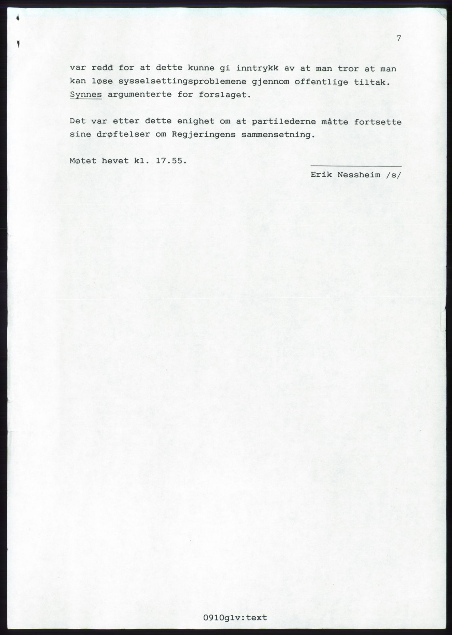 Forhandlingsmøtene 1989 mellom Høyre, KrF og Senterpartiet om dannelse av regjering, AV/RA-PA-0697/A/L0001: Forhandlingsprotokoll med vedlegg, 1989, s. 574