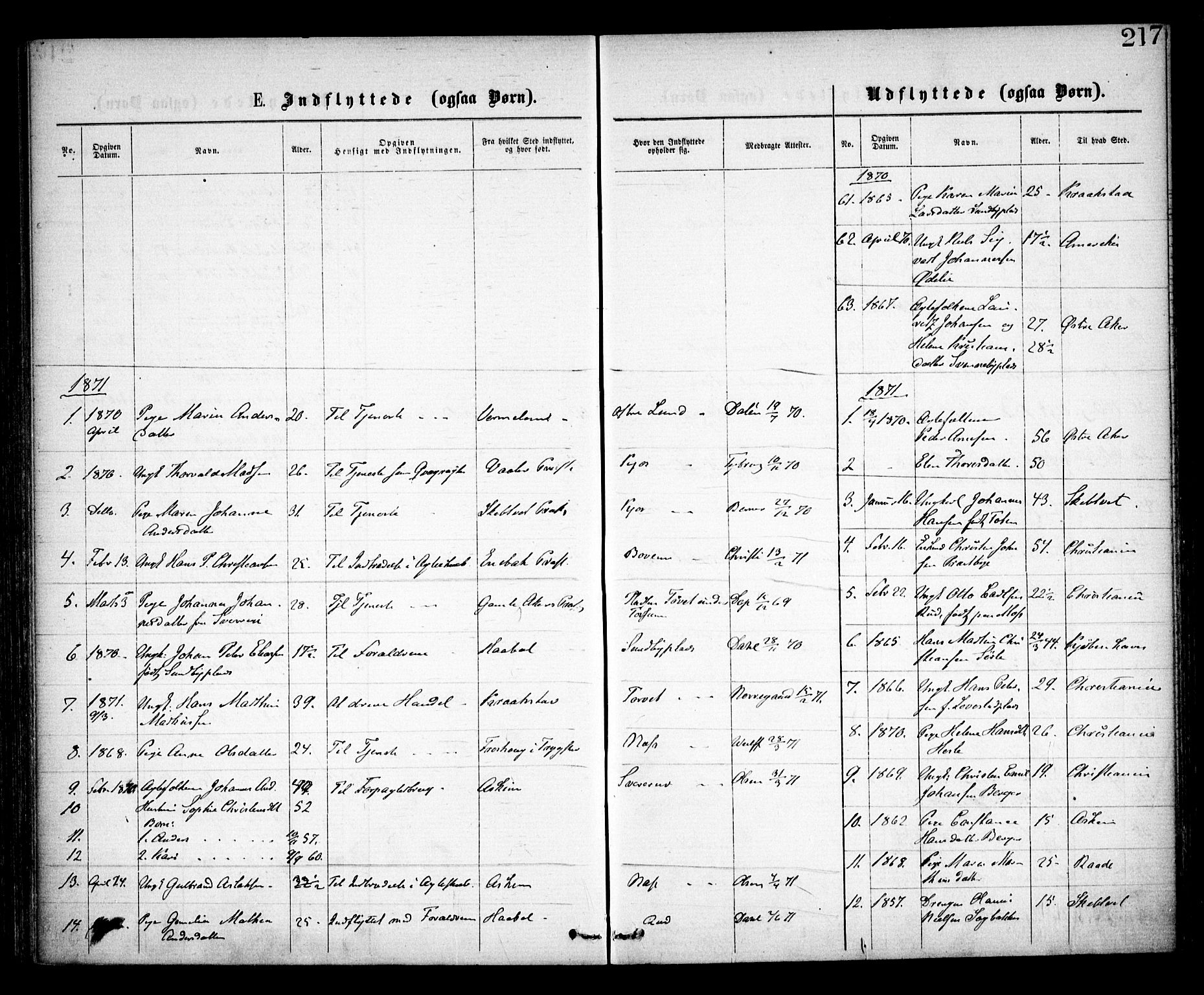 Spydeberg prestekontor Kirkebøker, SAO/A-10924/F/Fa/L0006: Ministerialbok nr. I 6, 1863-1874, s. 217