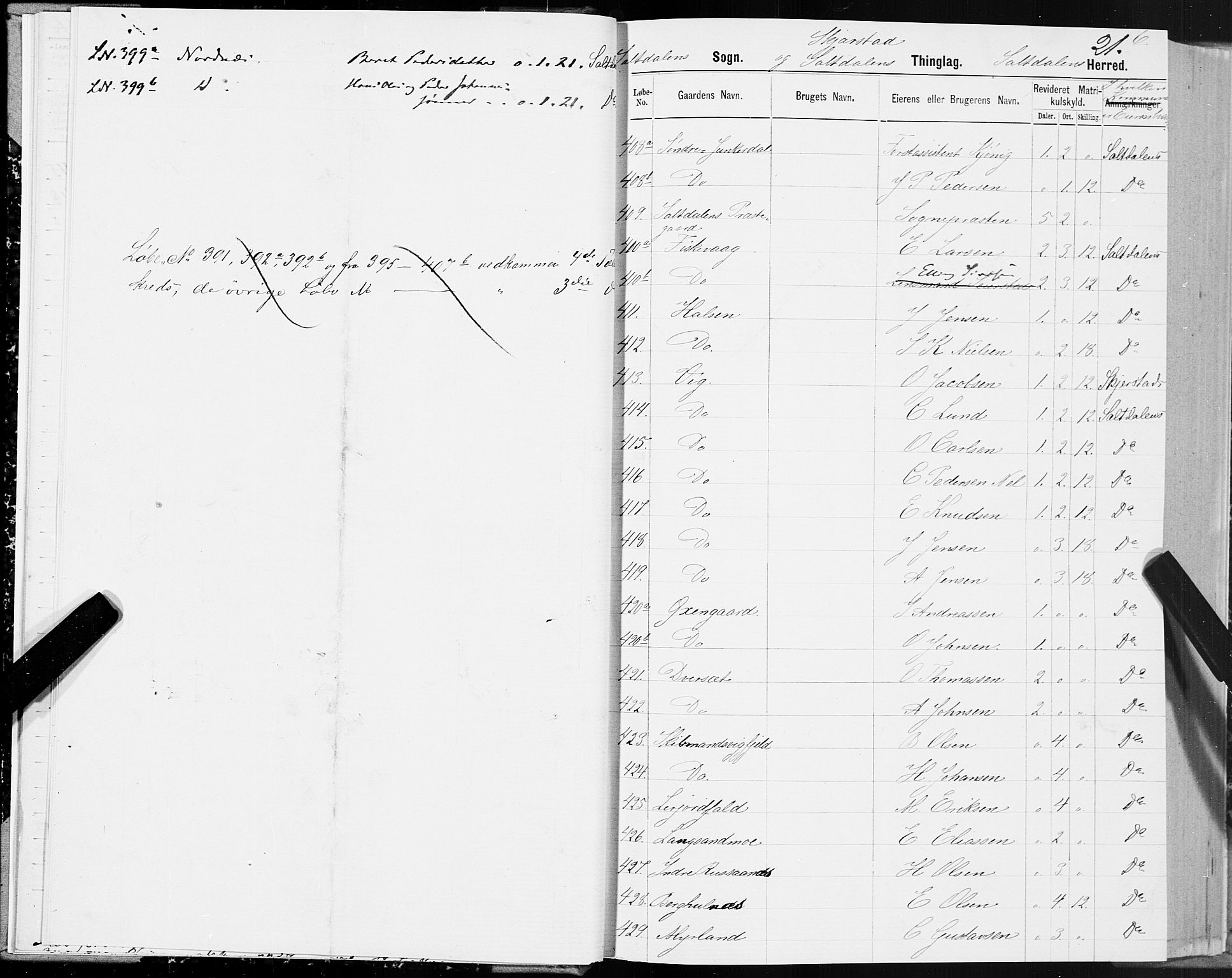 SAT, Folketelling 1875 for 1840P Saltdal prestegjeld, 1875, s. 1021