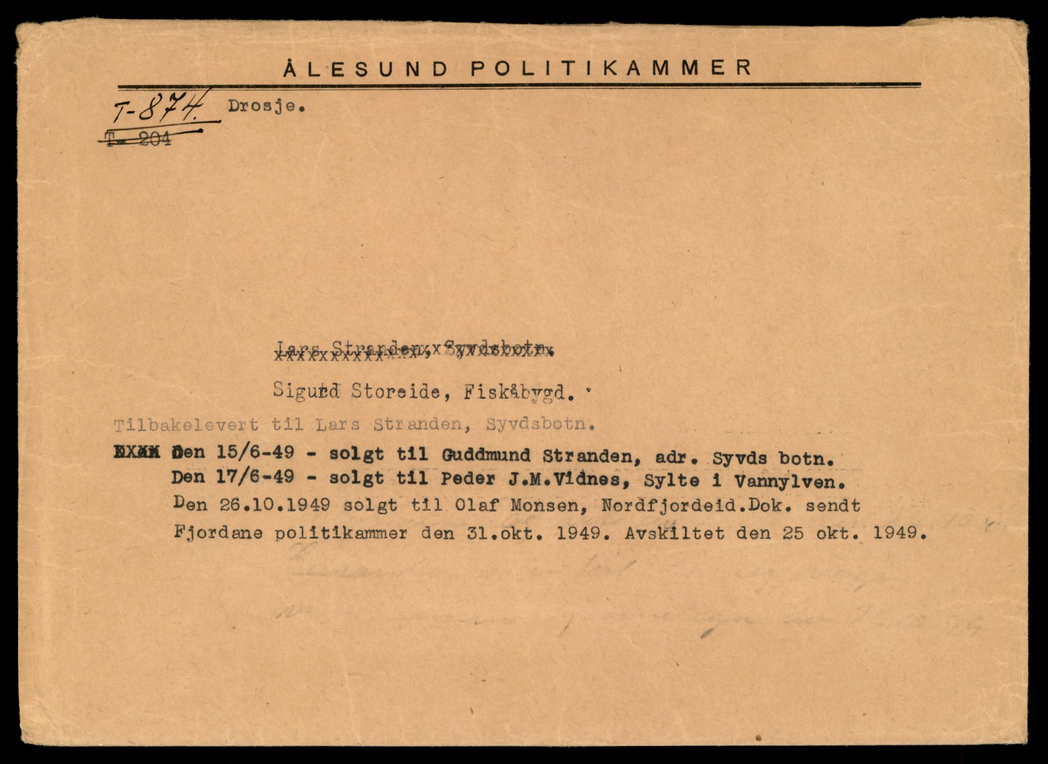 Møre og Romsdal vegkontor - Ålesund trafikkstasjon, AV/SAT-A-4099/F/Fe/L0008: Registreringskort for kjøretøy T 747 - T 894, 1927-1998, s. 2700