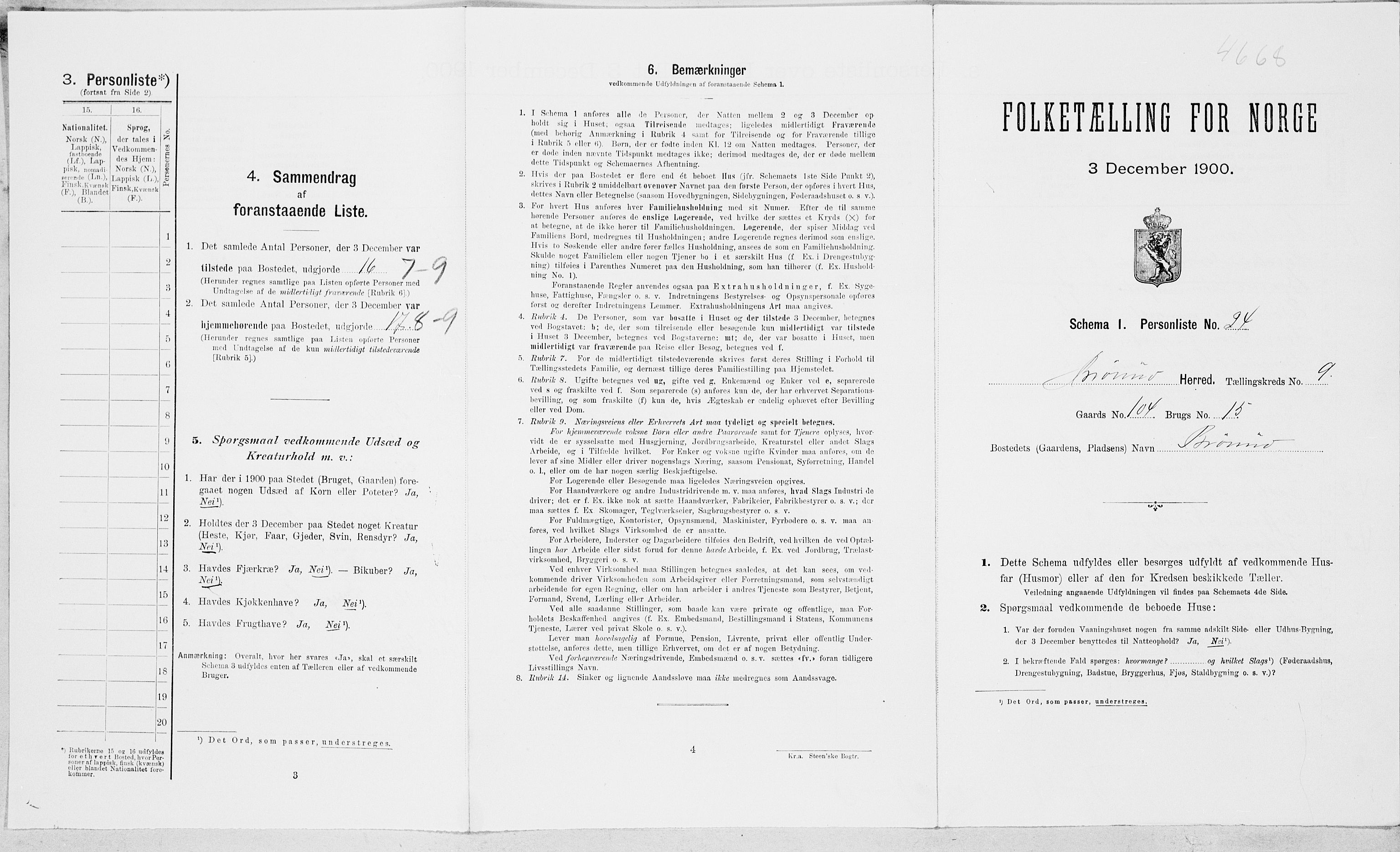 SAT, Folketelling 1900 for 1814 Brønnøy herred, 1900, s. 1163