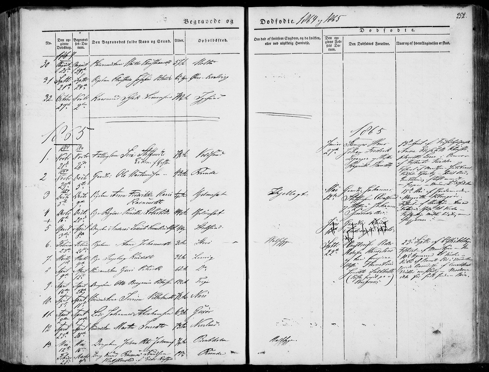 Ministerialprotokoller, klokkerbøker og fødselsregistre - Møre og Romsdal, AV/SAT-A-1454/507/L0070: Ministerialbok nr. 507A05, 1842-1873, s. 252