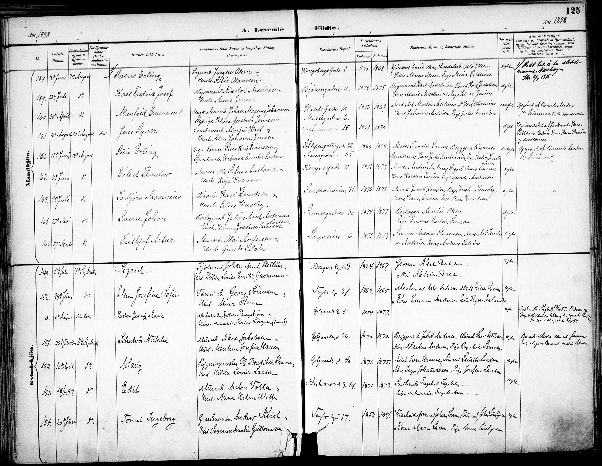 Sagene prestekontor Kirkebøker, AV/SAO-A-10796/F/L0004: Ministerialbok nr. 4, 1894-1904, s. 125