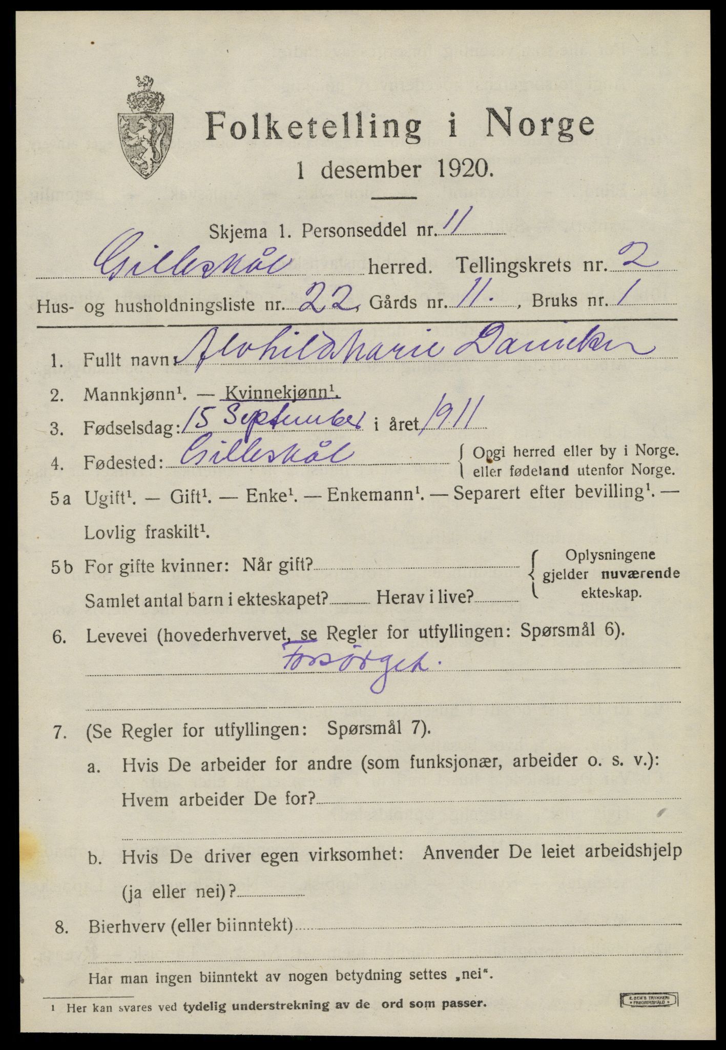SAT, Folketelling 1920 for 1838 Gildeskål herred, 1920, s. 2690