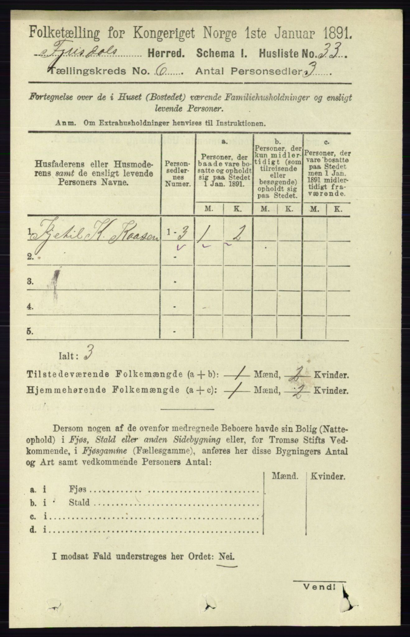 RA, Folketelling 1891 for 0831 Fyresdal herred, 1891, s. 1654