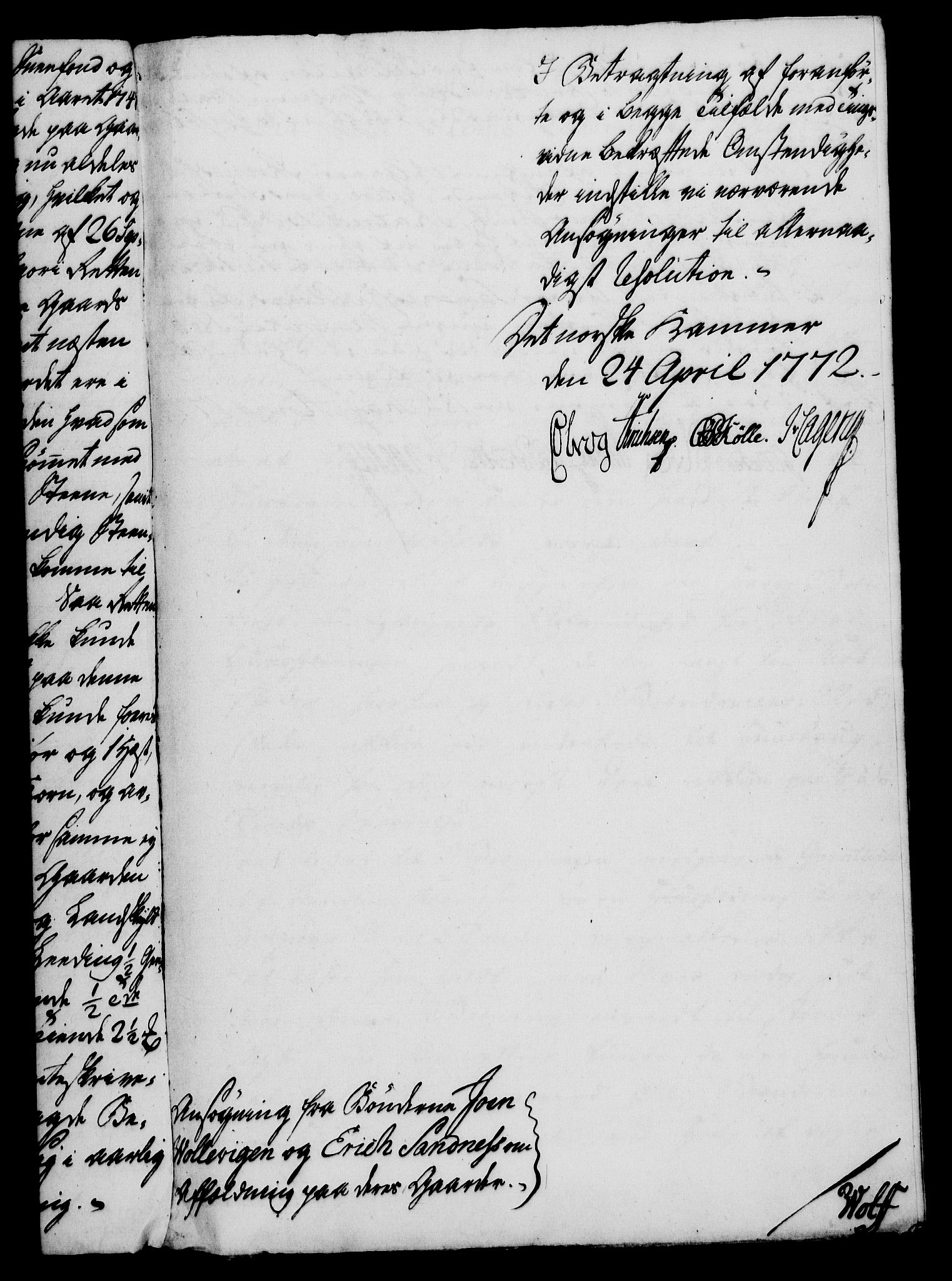 Rentekammeret, Kammerkanselliet, RA/EA-3111/G/Gf/Gfa/L0054: Norsk relasjons- og resolusjonsprotokoll (merket RK 52.54), 1771-1772, s. 433