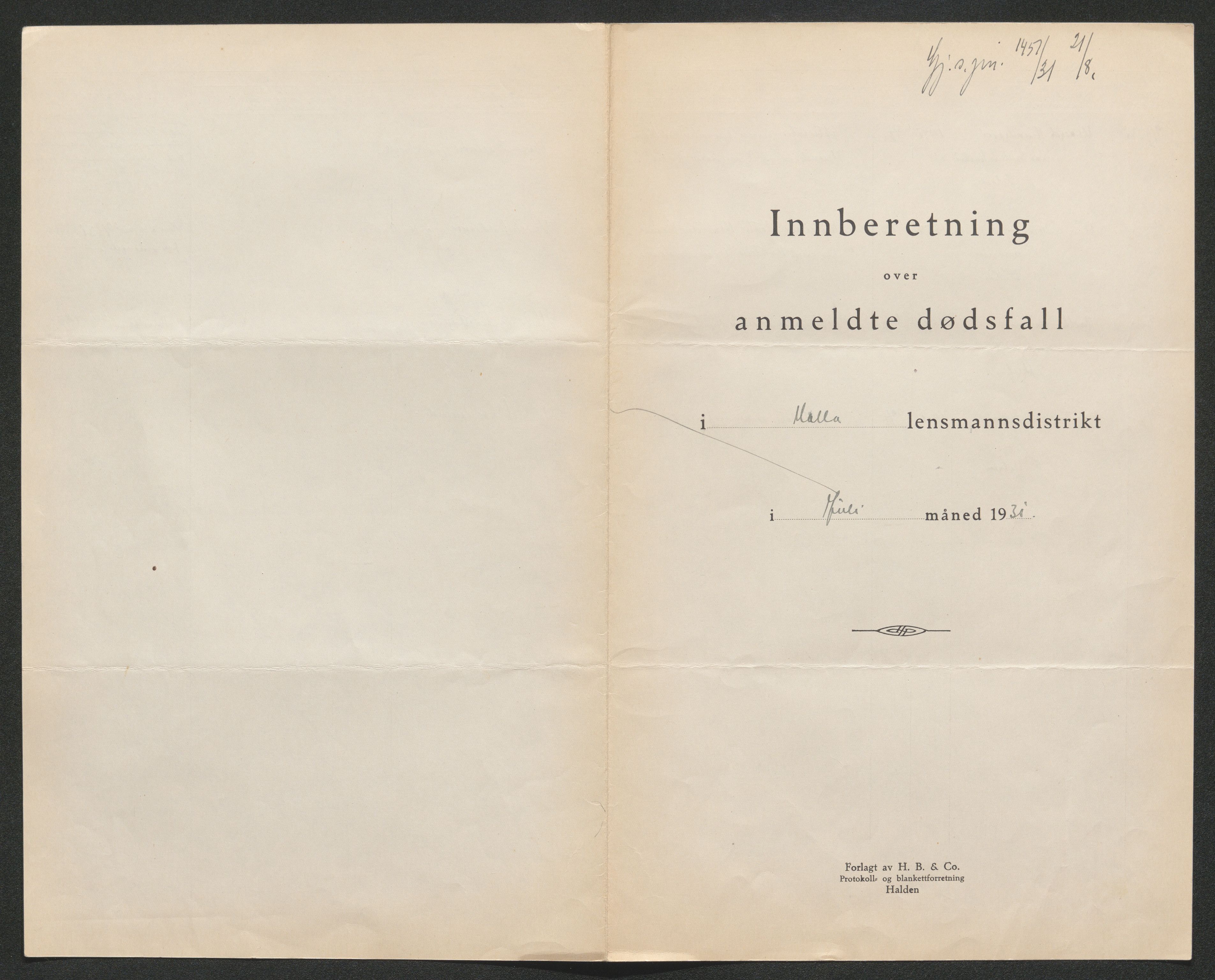 Nedre Telemark sorenskriveri, SAKO/A-135/H/Ha/Hab/L0008: Dødsfallsfortegnelser
, 1931-1935, s. 22