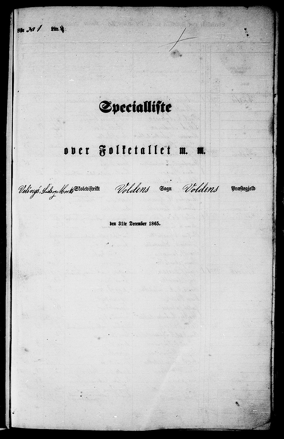 RA, Folketelling 1865 for 1519P Volda prestegjeld, 1865, s. 13