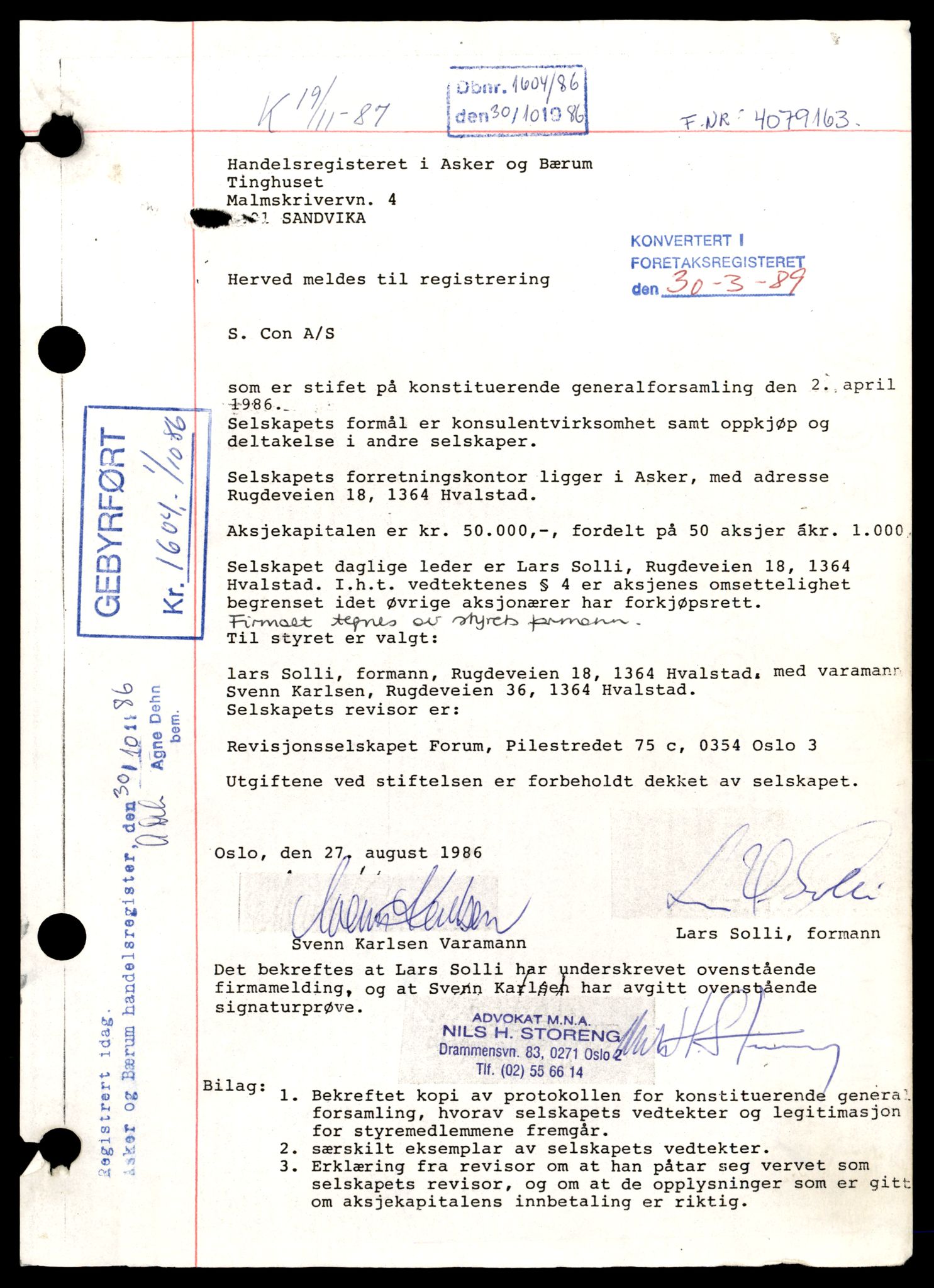 Asker og Bærum tingrett, SAT/A-10379/K/Ka/Kab/L0013: Aksjeselskap i Asker, S - T, 1944-1989, s. 1