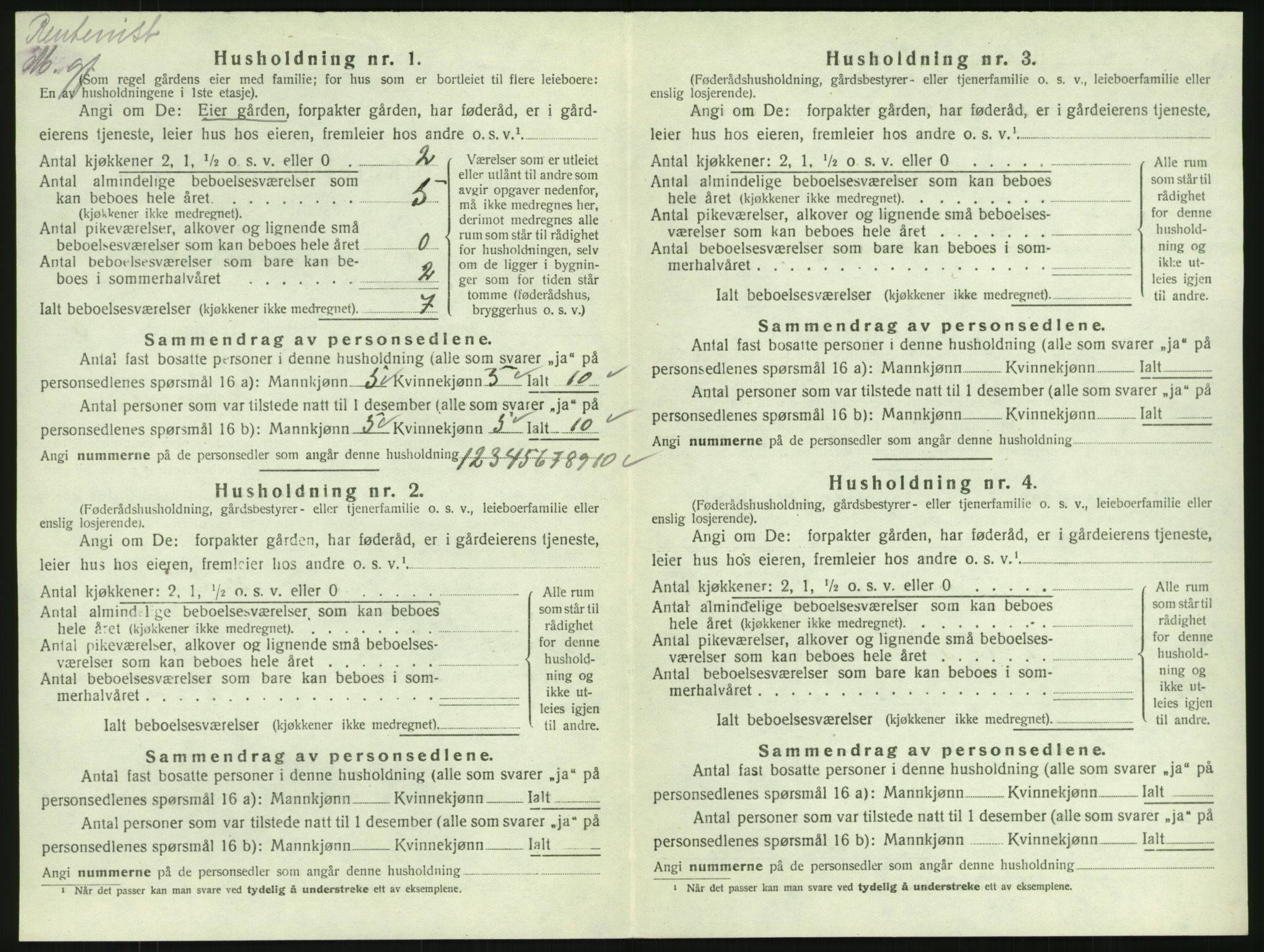 SAKO, Folketelling 1920 for 0725 Tjølling herred, 1920, s. 1044