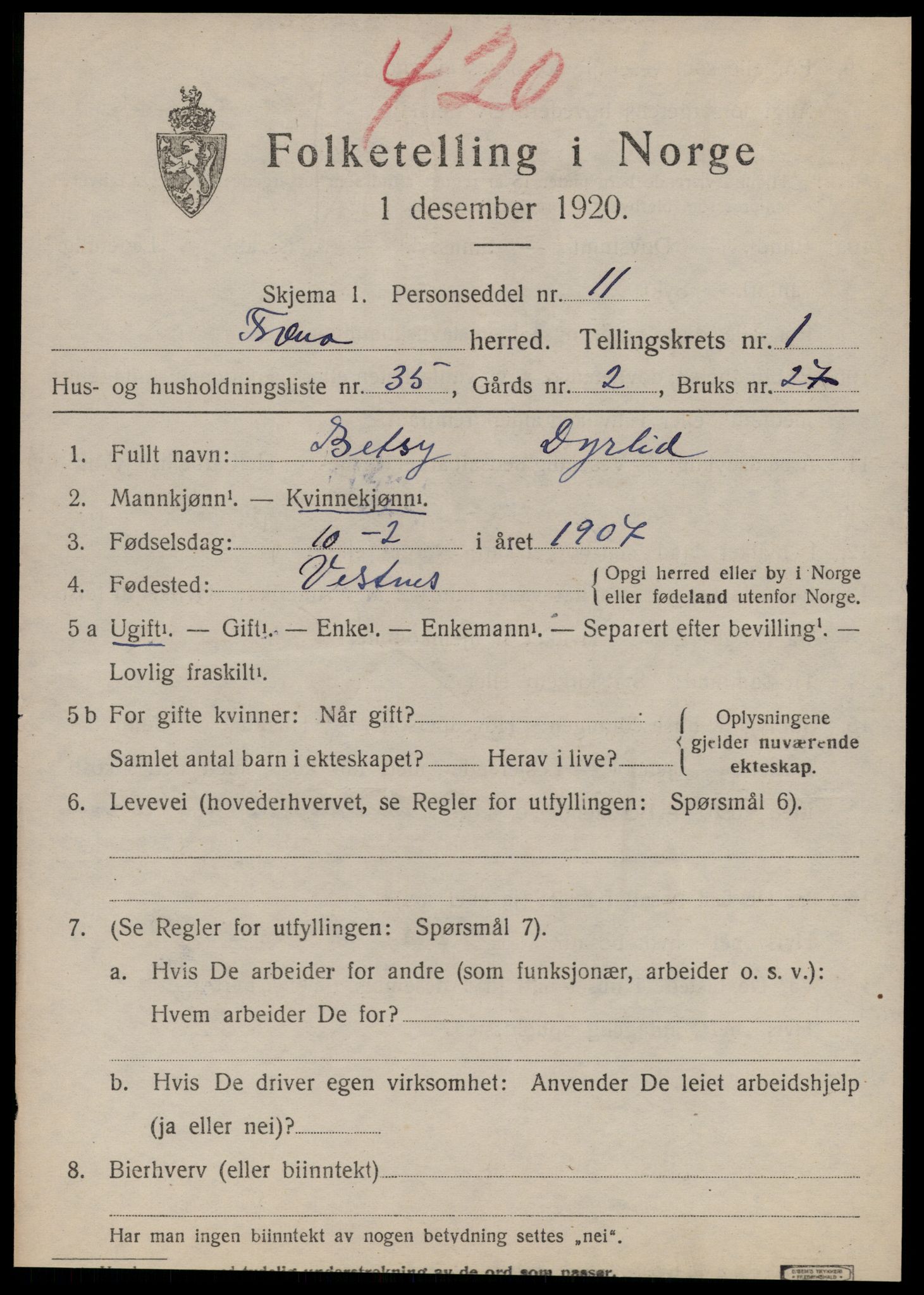 SAT, Folketelling 1920 for 1548 Fræna herred, 1920, s. 1515