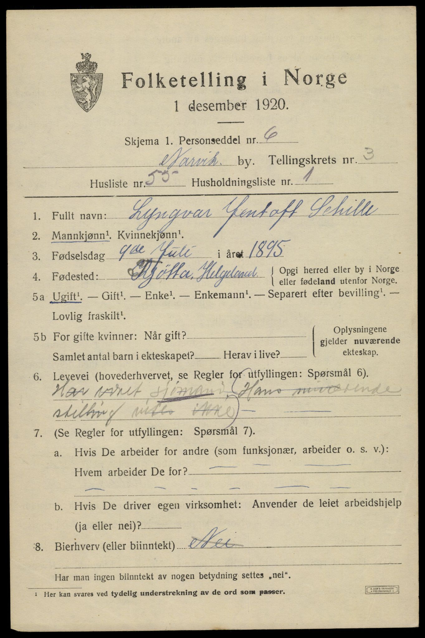 SAT, Folketelling 1920 for 1805 Narvik kjøpstad, 1920, s. 12998
