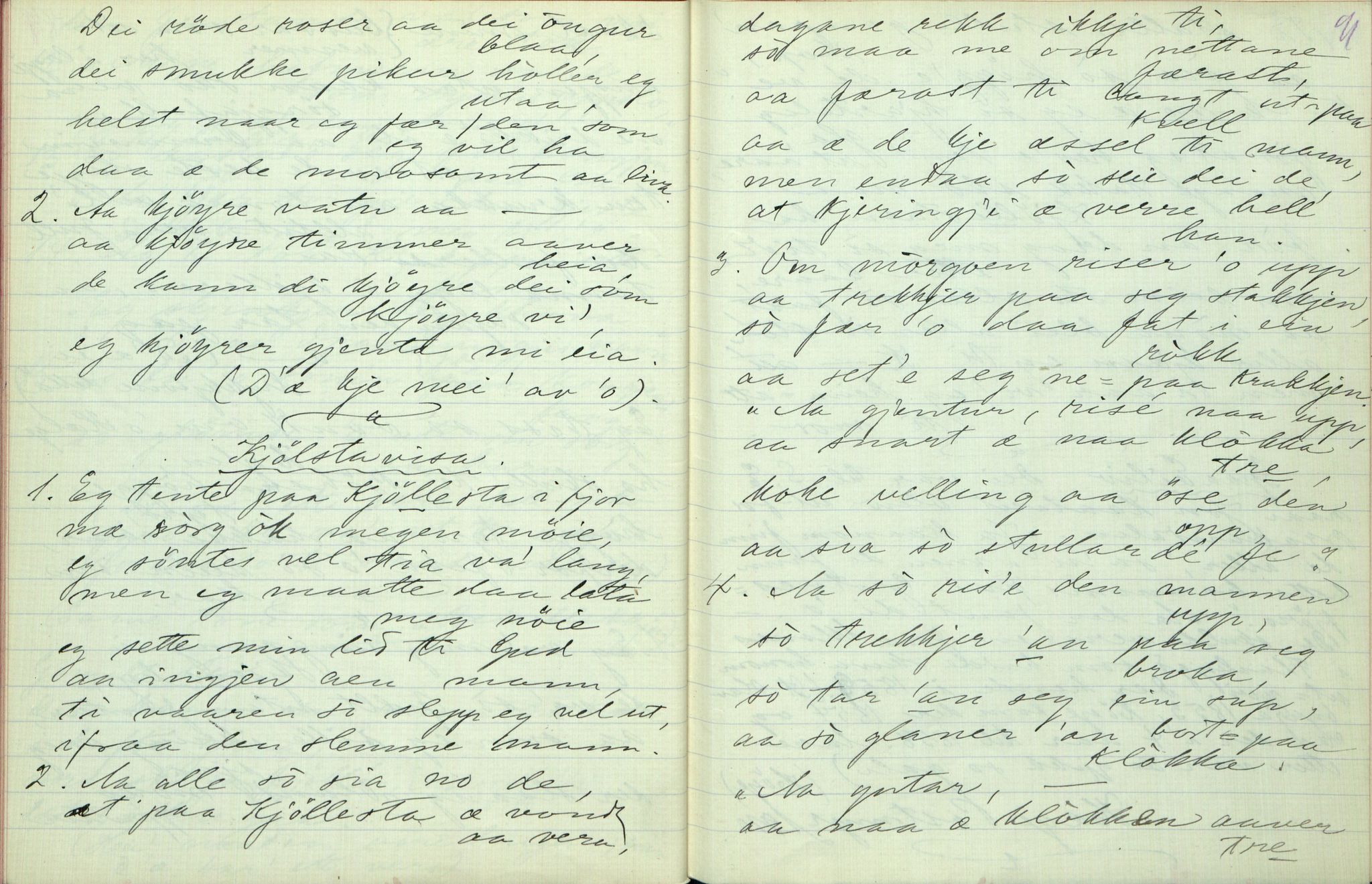 Rikard Berge, TEMU/TGM-A-1003/F/L0003/0017: 061-100 Innholdslister / 76 Sagn m.m., 1910, s. 90-91