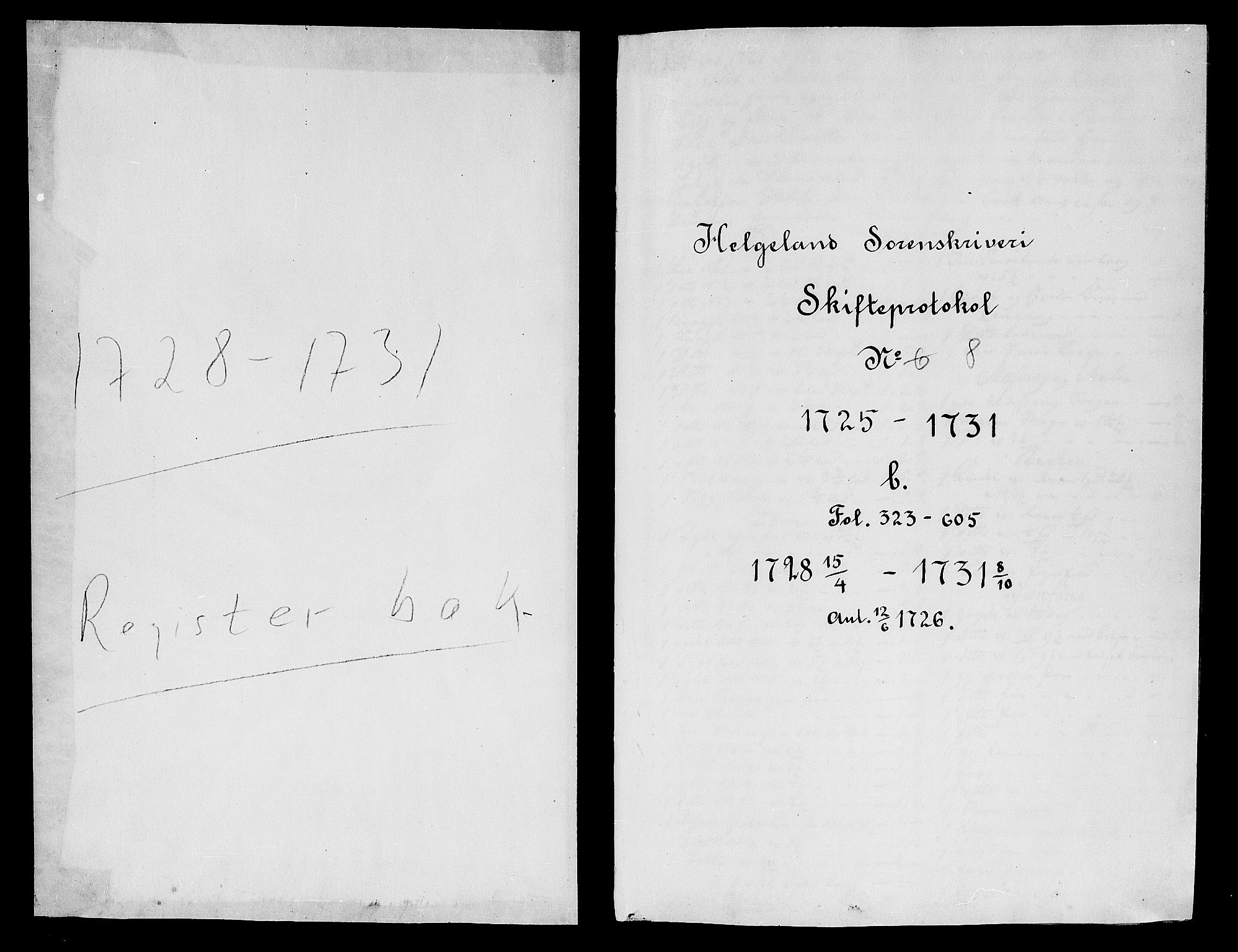 Helgeland sorenskriveri, SAT/A-0004/3/3A/L0008: Skifteprotokoll 6B, 1728-1731