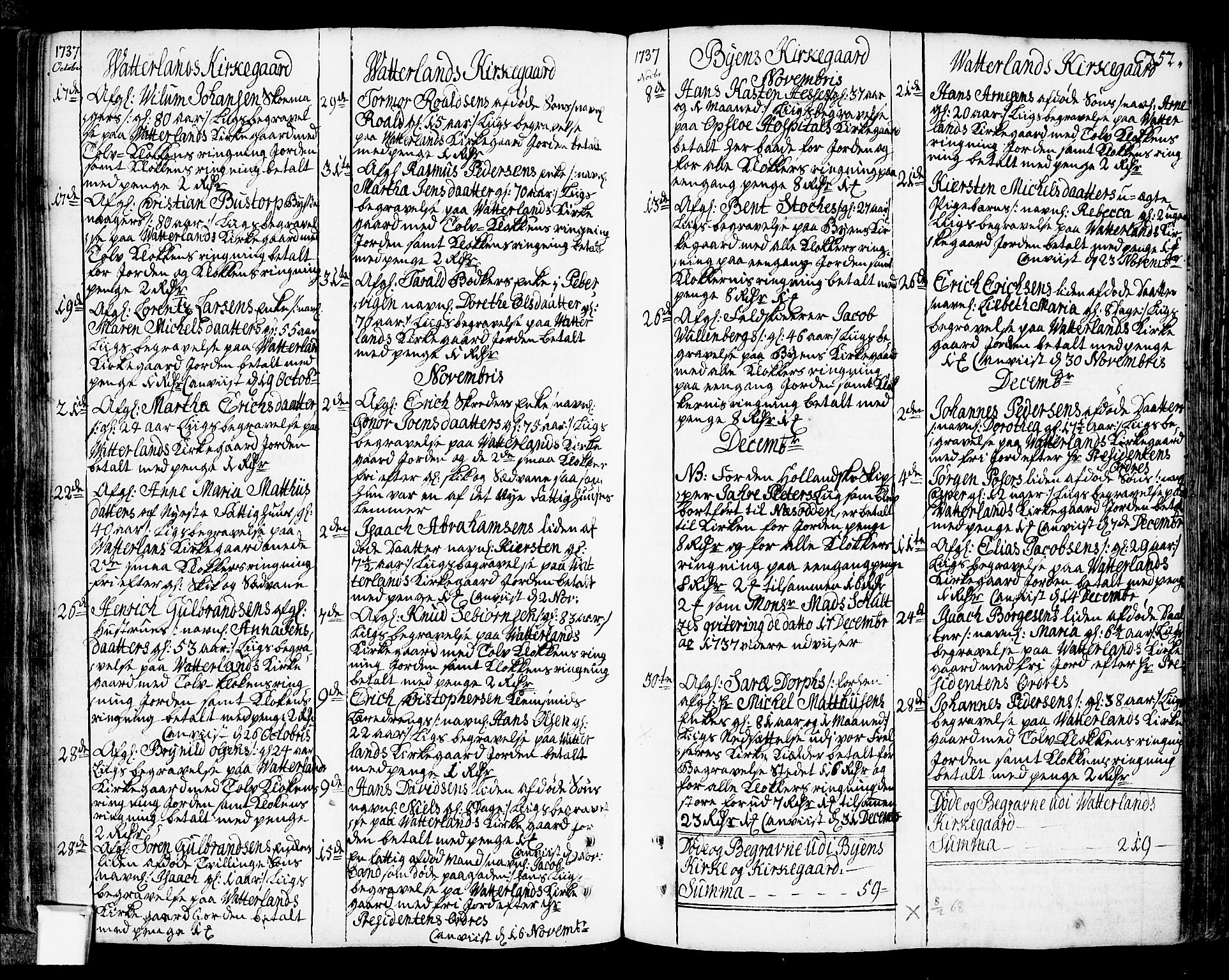Oslo domkirke Kirkebøker, SAO/A-10752/F/Fa/L0003: Ministerialbok nr. 3, 1731-1743, s. 252