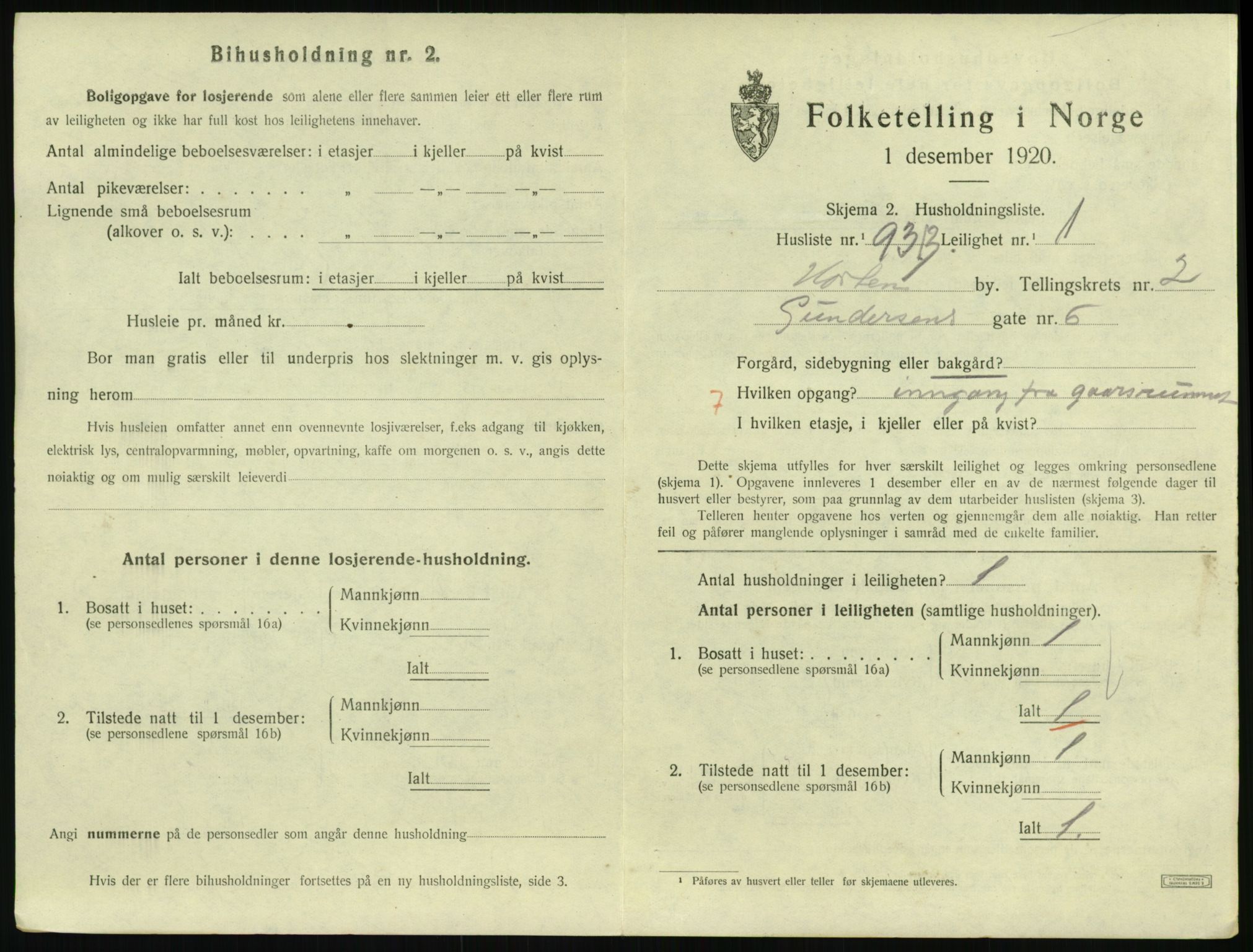 SAKO, Folketelling 1920 for 0703 Horten kjøpstad, 1920, s. 3689