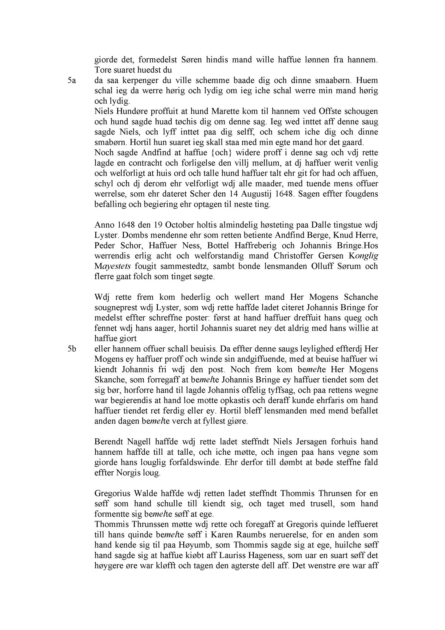 Samling av fulltekstavskrifter, SAB/FULLTEKST/A/14/0001: Indre Sogn sorenskriveri: Tingbok nr. A 1, 1648-1652