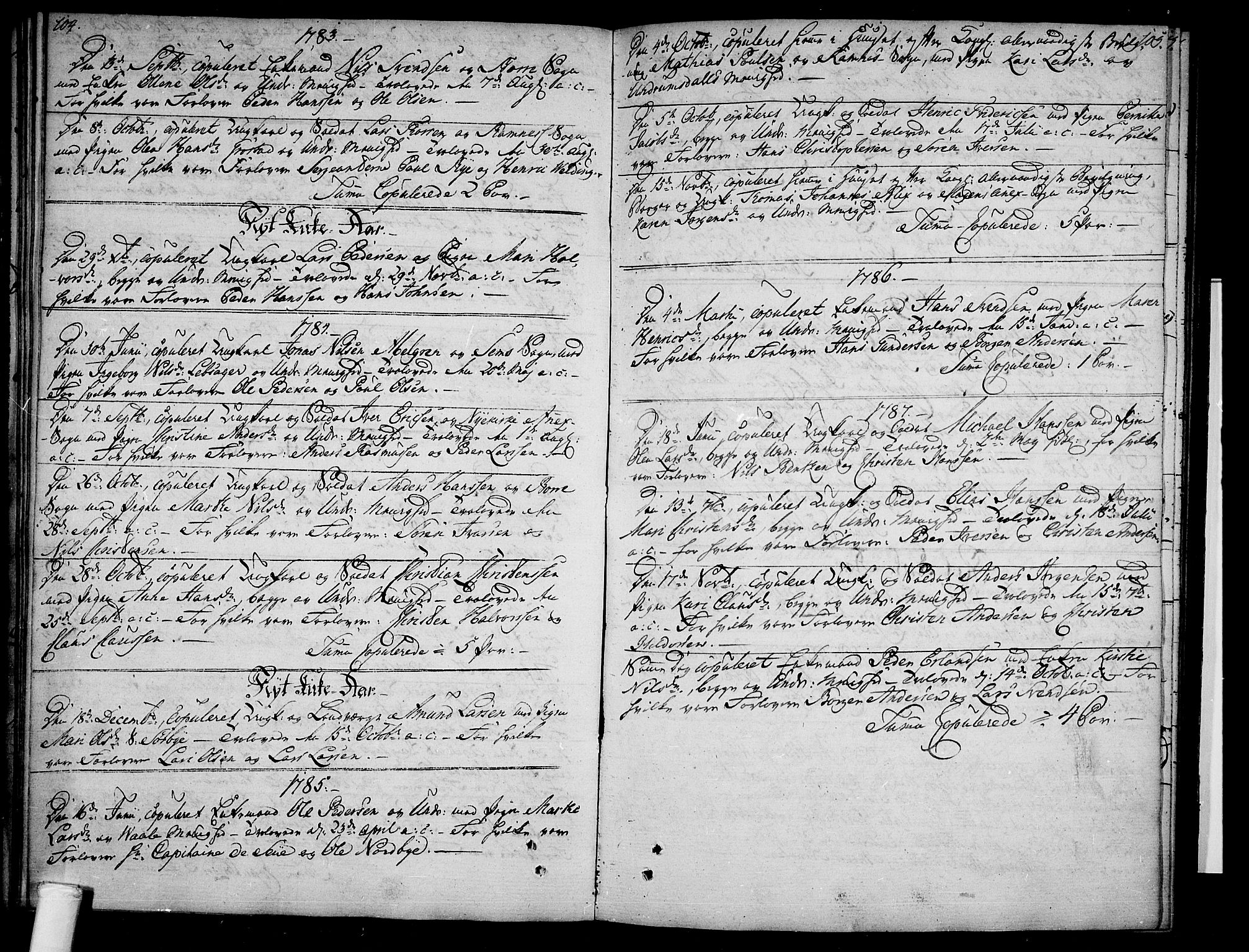 Våle kirkebøker, SAKO/A-334/F/Fb/L0001: Ministerialbok nr. II 1, 1774-1814, s. 104-105