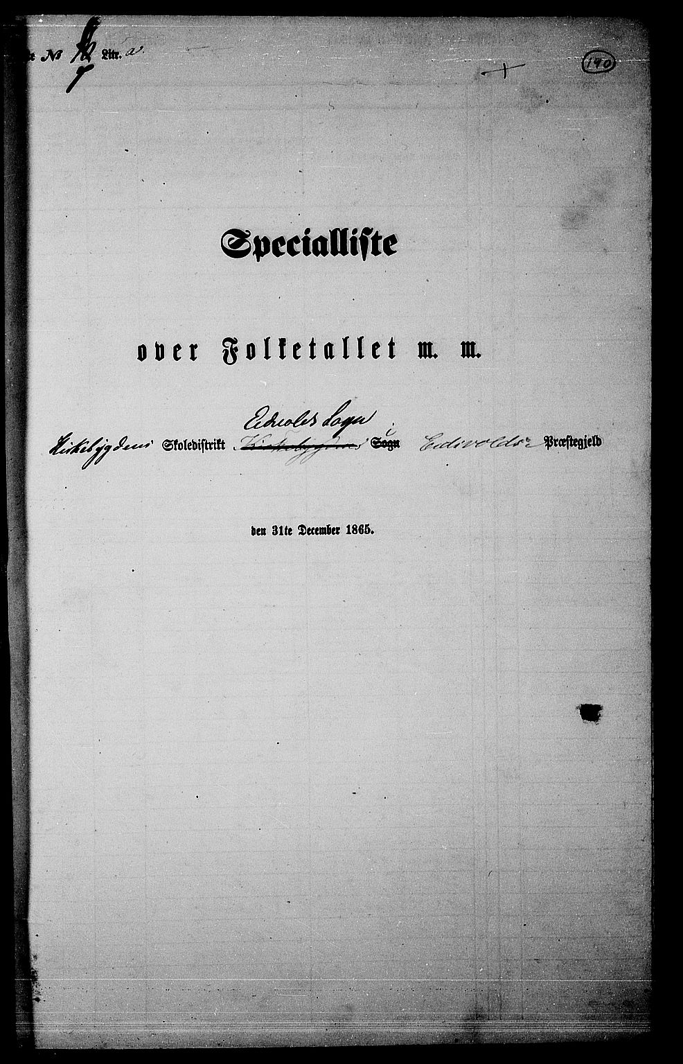RA, Folketelling 1865 for 0237P Eidsvoll prestegjeld, 1865, s. 171