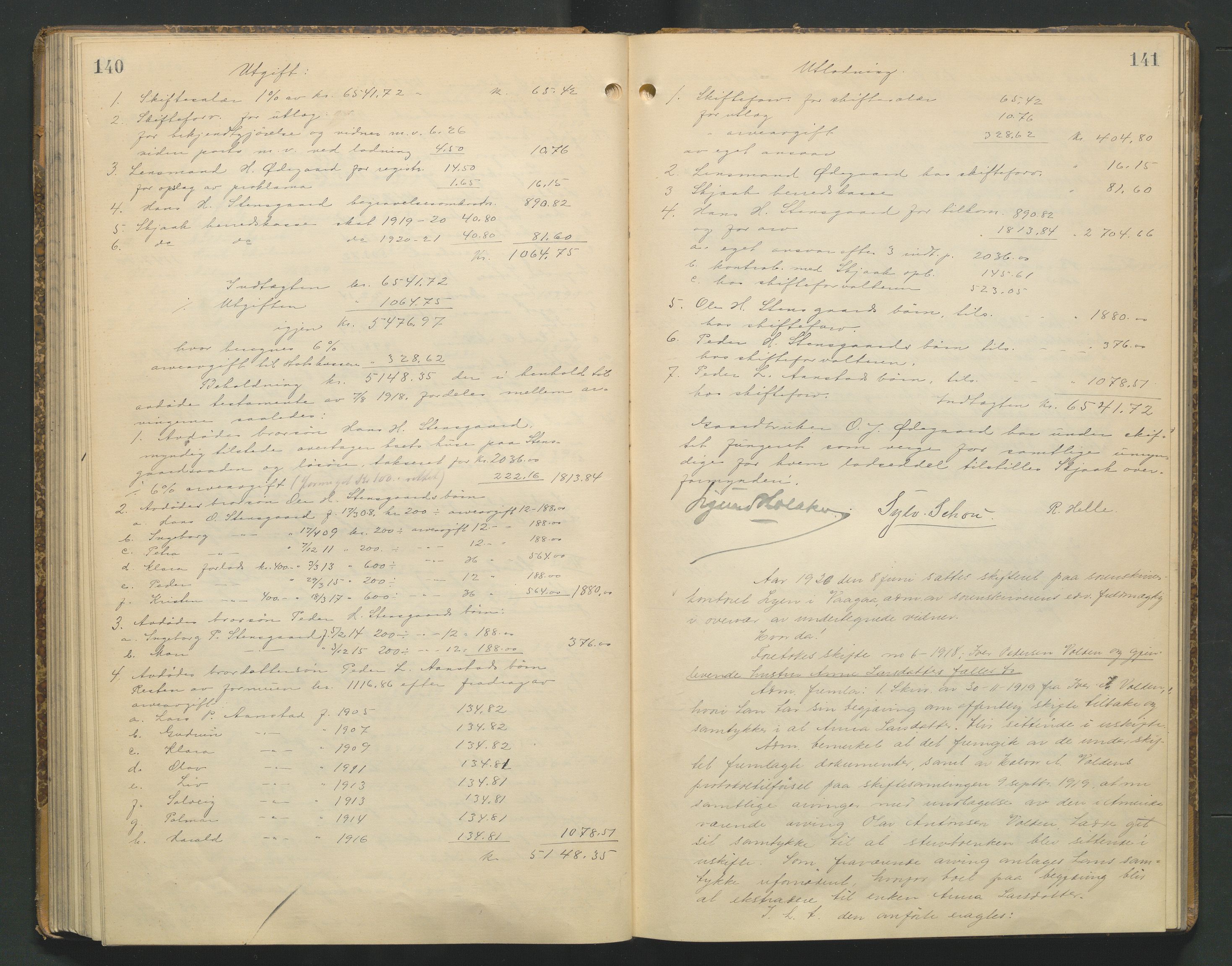 Nord-Gudbrandsdal tingrett, AV/SAH-TING-002/J/Jd/L0005: Skifteutlodningsprotokoll, 1916-1923, s. 140-141