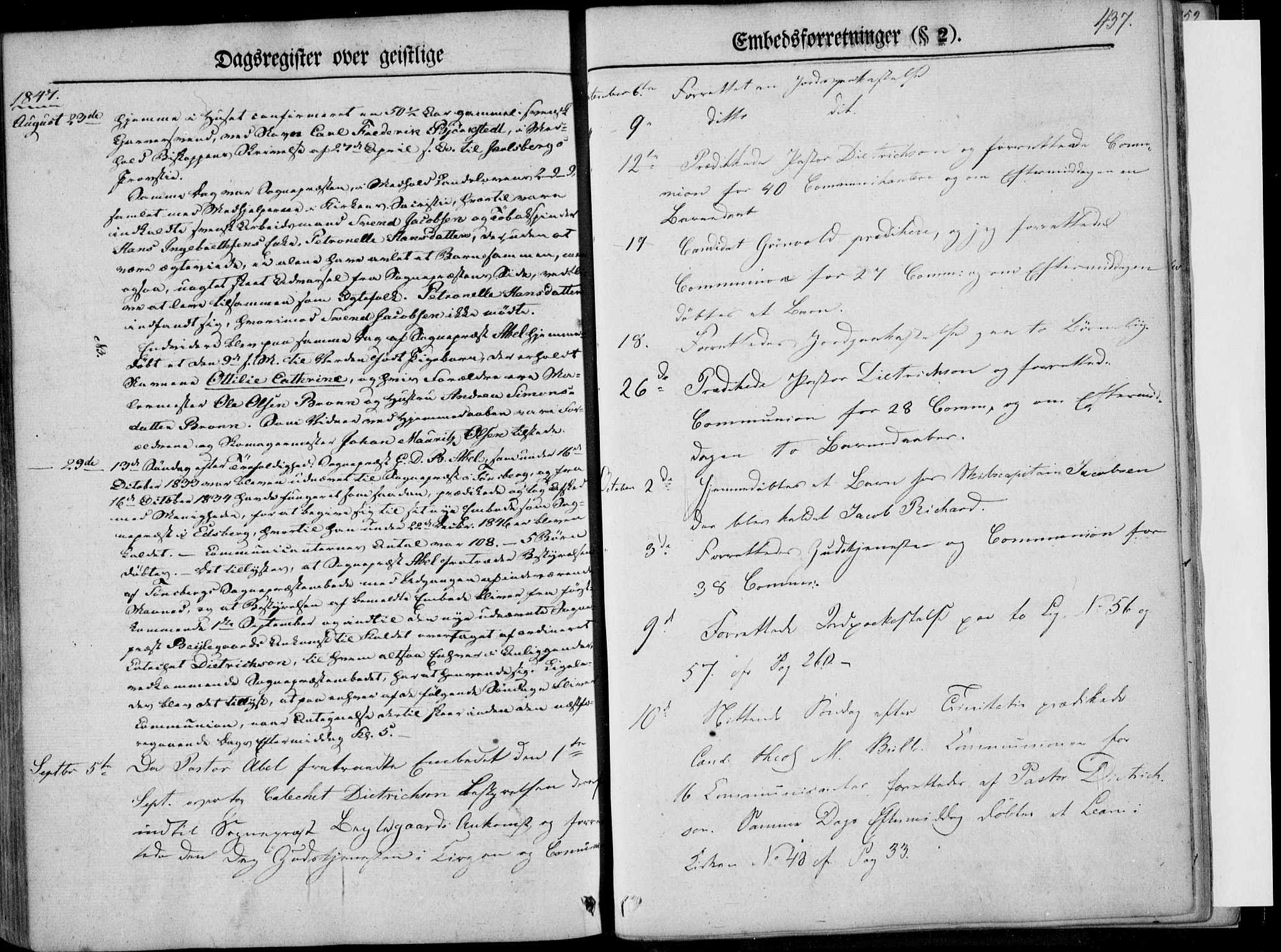 Tønsberg kirkebøker, AV/SAKO-A-330/F/Fa/L0007: Ministerialbok nr. I 7, 1845-1854, s. 437