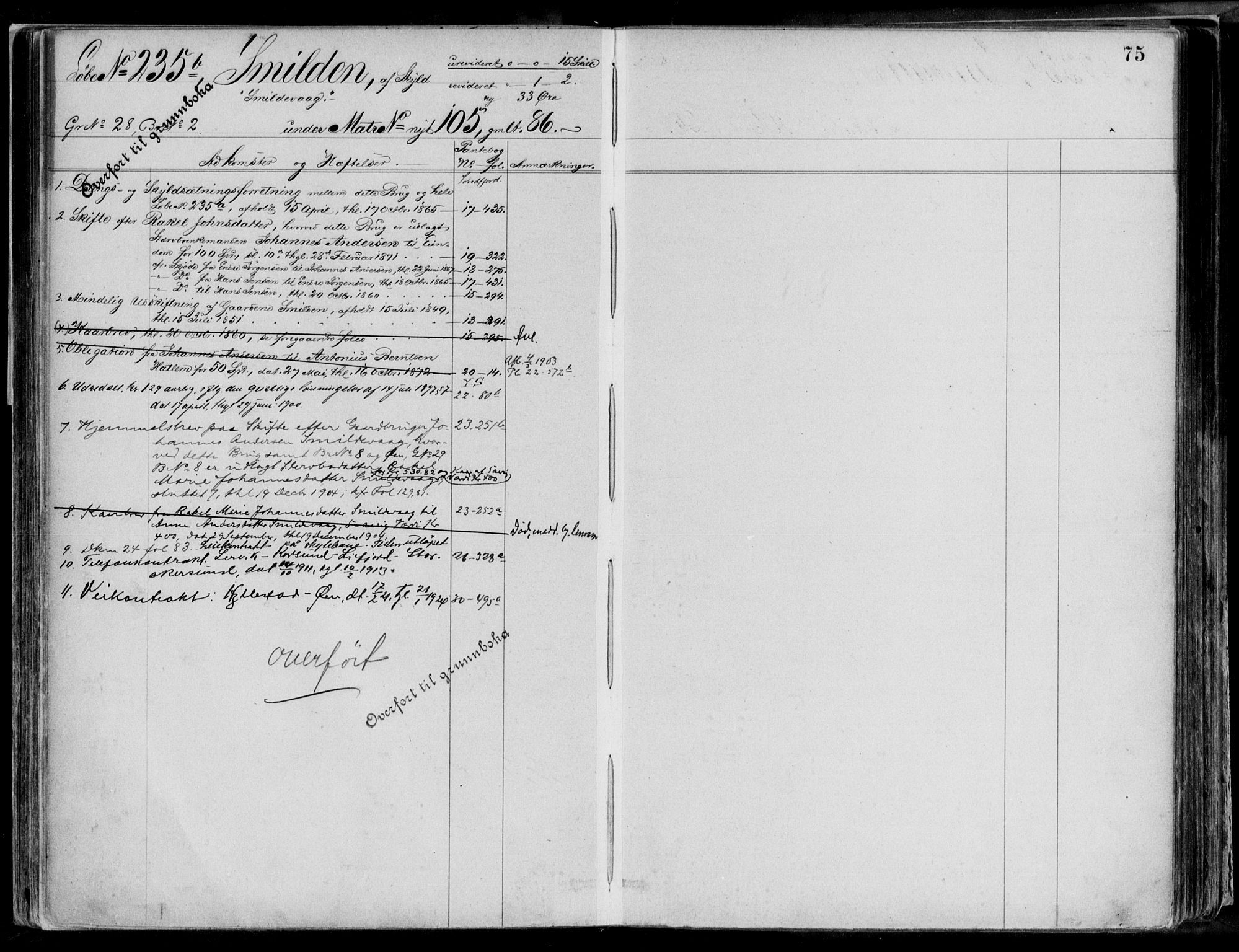 Ytre Sogn tingrett, AV/SAB-A-2601/1/G/Gaa/L0043: Panteregister nr. II.A.a.43, 1800-1950, s. 75