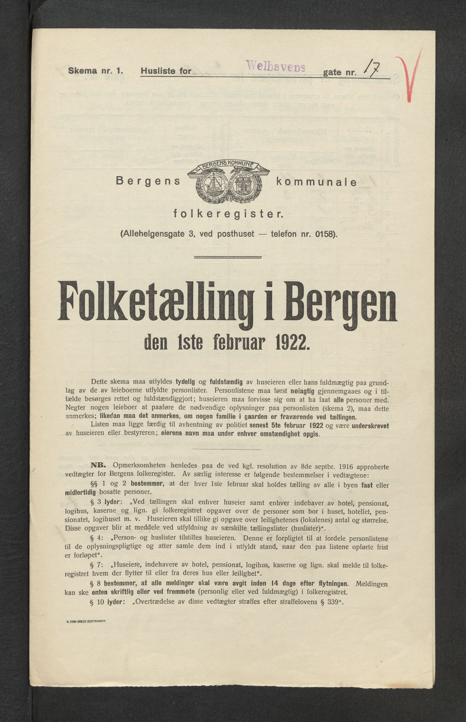 SAB, Kommunal folketelling 1922 for Bergen kjøpstad, 1922, s. 47059