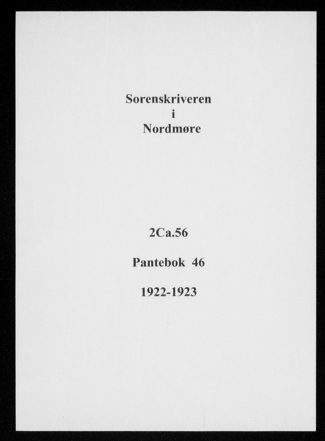 Nordmøre sorenskriveri, SAT/A-4132/1/2/2Ca/L0056: Pantebok nr. 46, 1921-1922