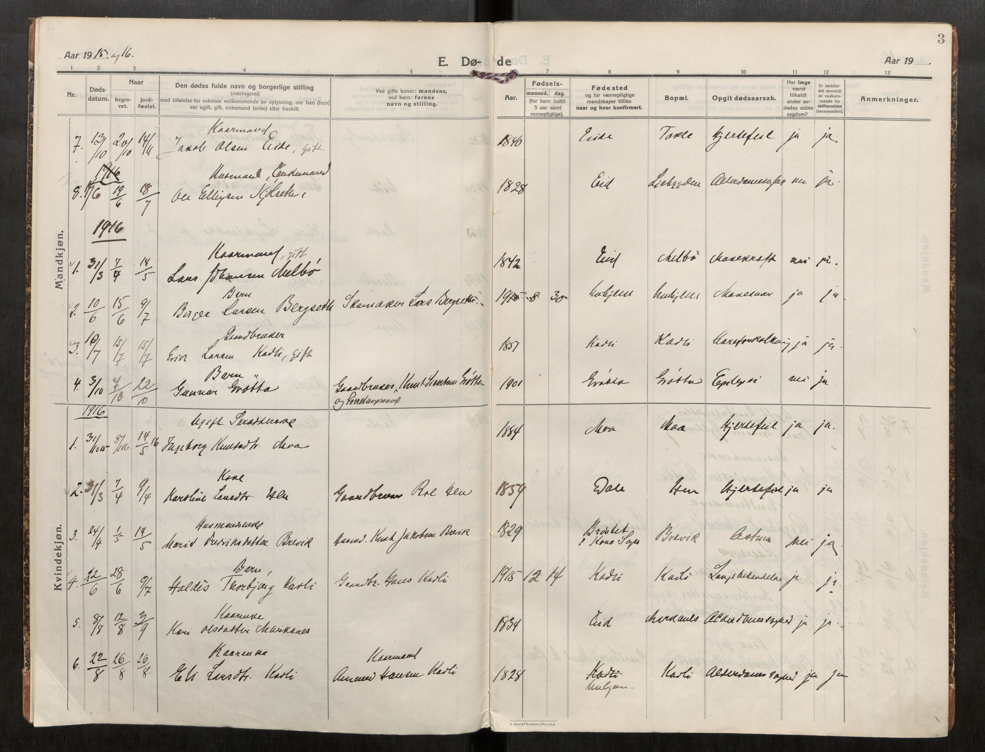 Ministerialprotokoller, klokkerbøker og fødselsregistre - Møre og Romsdal, AV/SAT-A-1454/545/L0595: Ministerialbok nr. 545A05, 1915-1921, s. 3