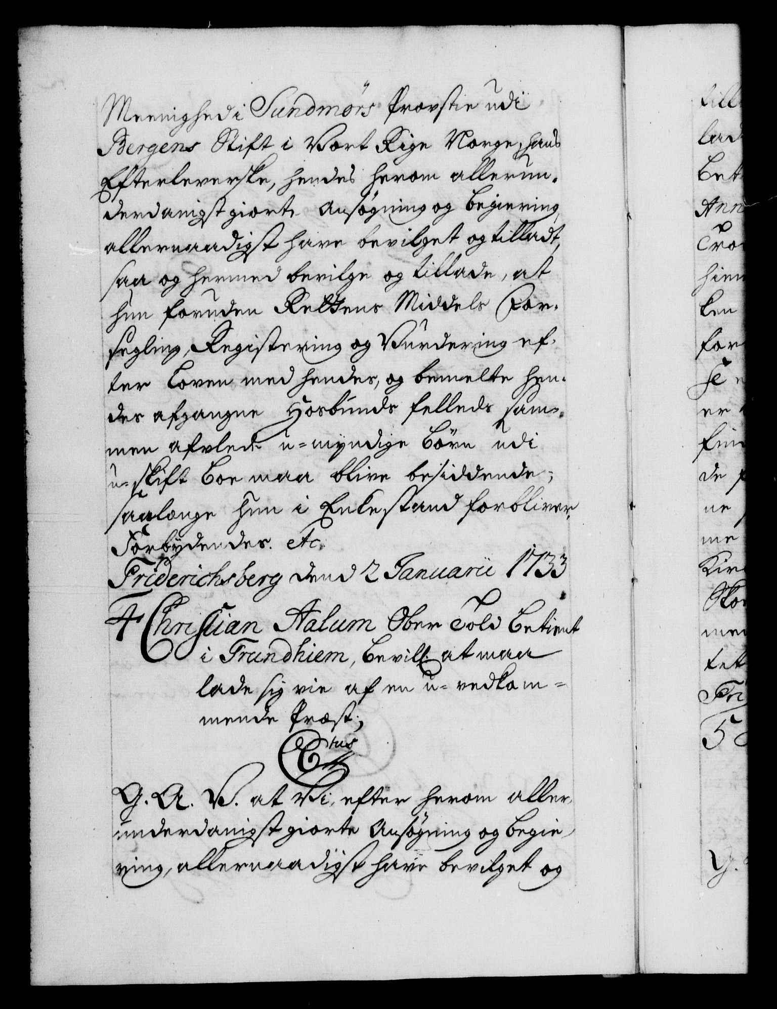 Danske Kanselli 1572-1799, AV/RA-EA-3023/F/Fc/Fca/Fcaa/L0028: Norske registre, 1733-1734, s. 2b